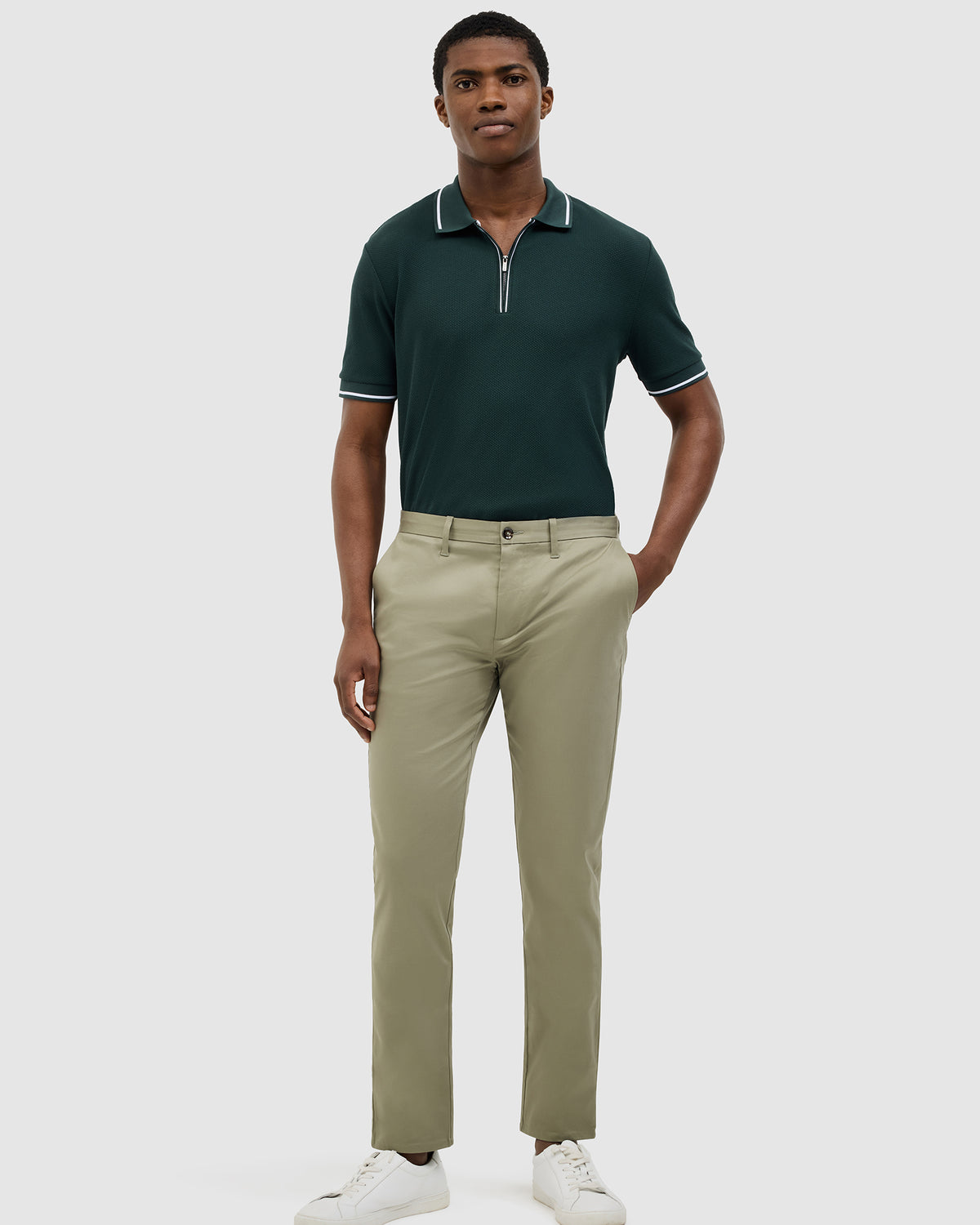Morgan Textured Zip-Up Polo