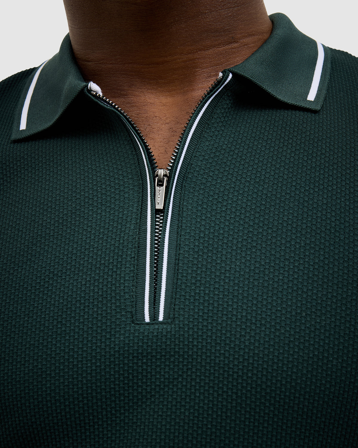Morgan Textured Zip-Up Polo