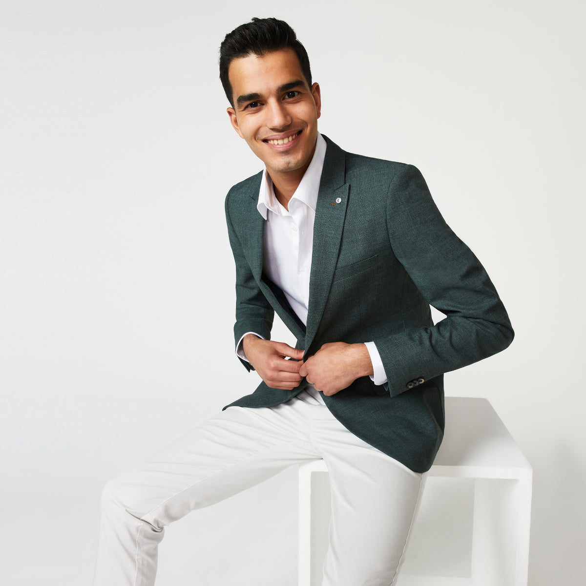 Slim Stretch Textured Tailored Blazer