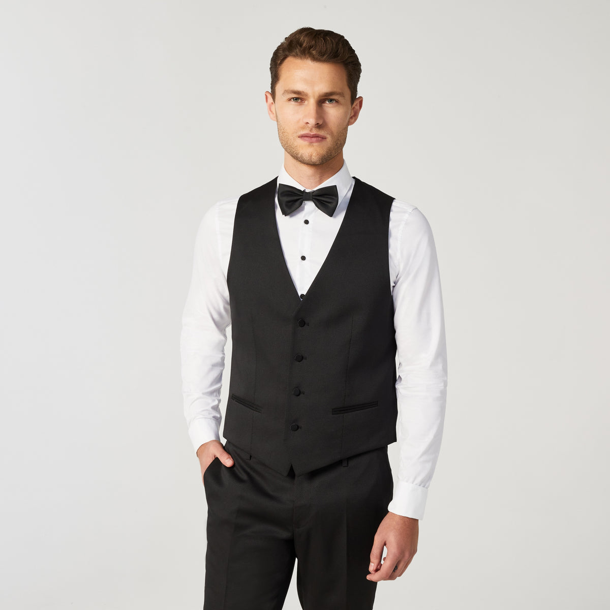 4 Buttoned Textured Vest