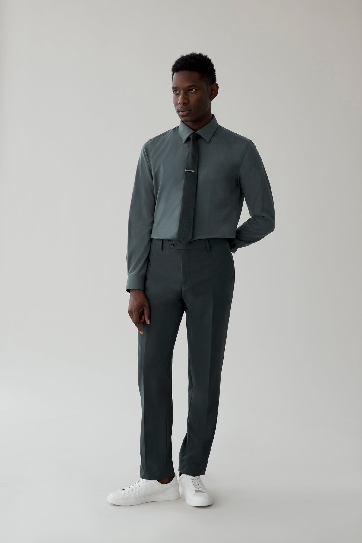 Regular Stretch Wool Blend Shirt