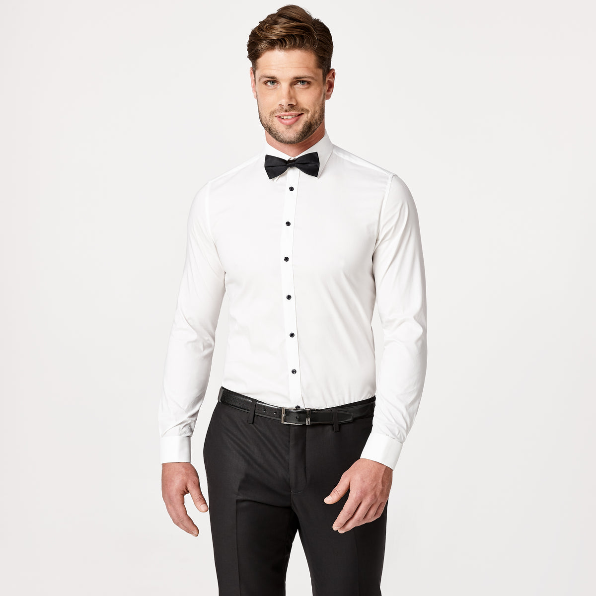 Slim Textured French Cuff Shirt