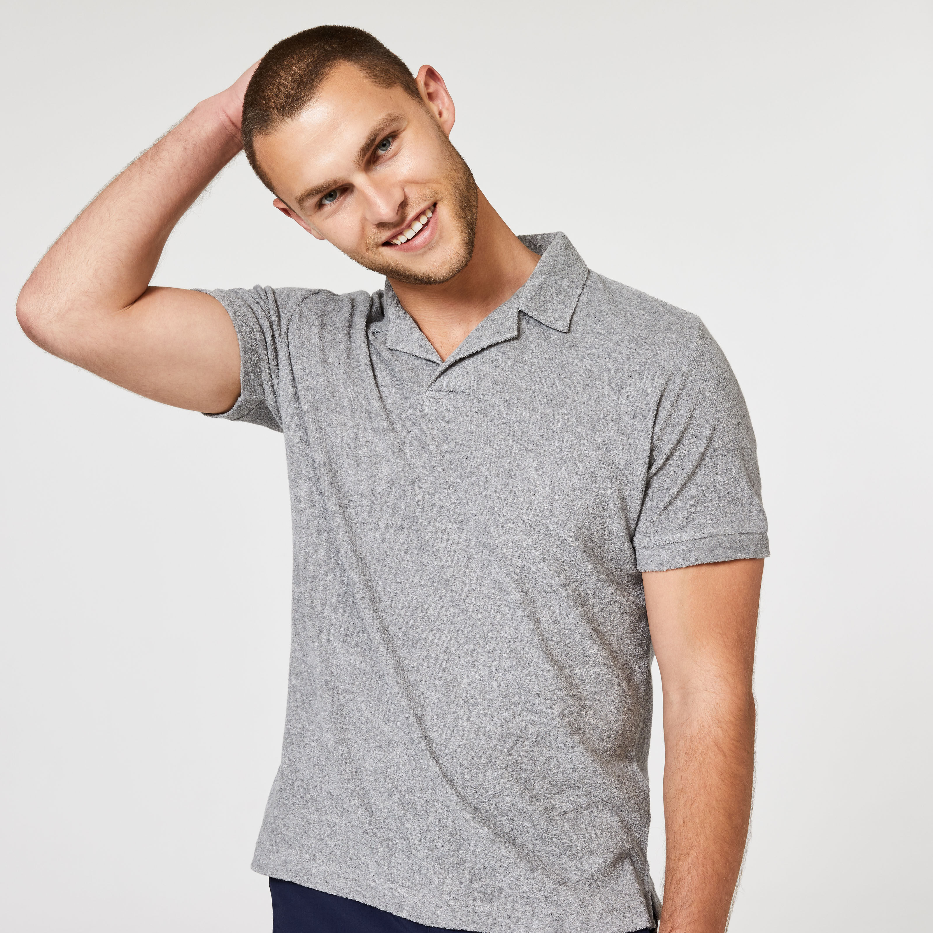 light gray polo