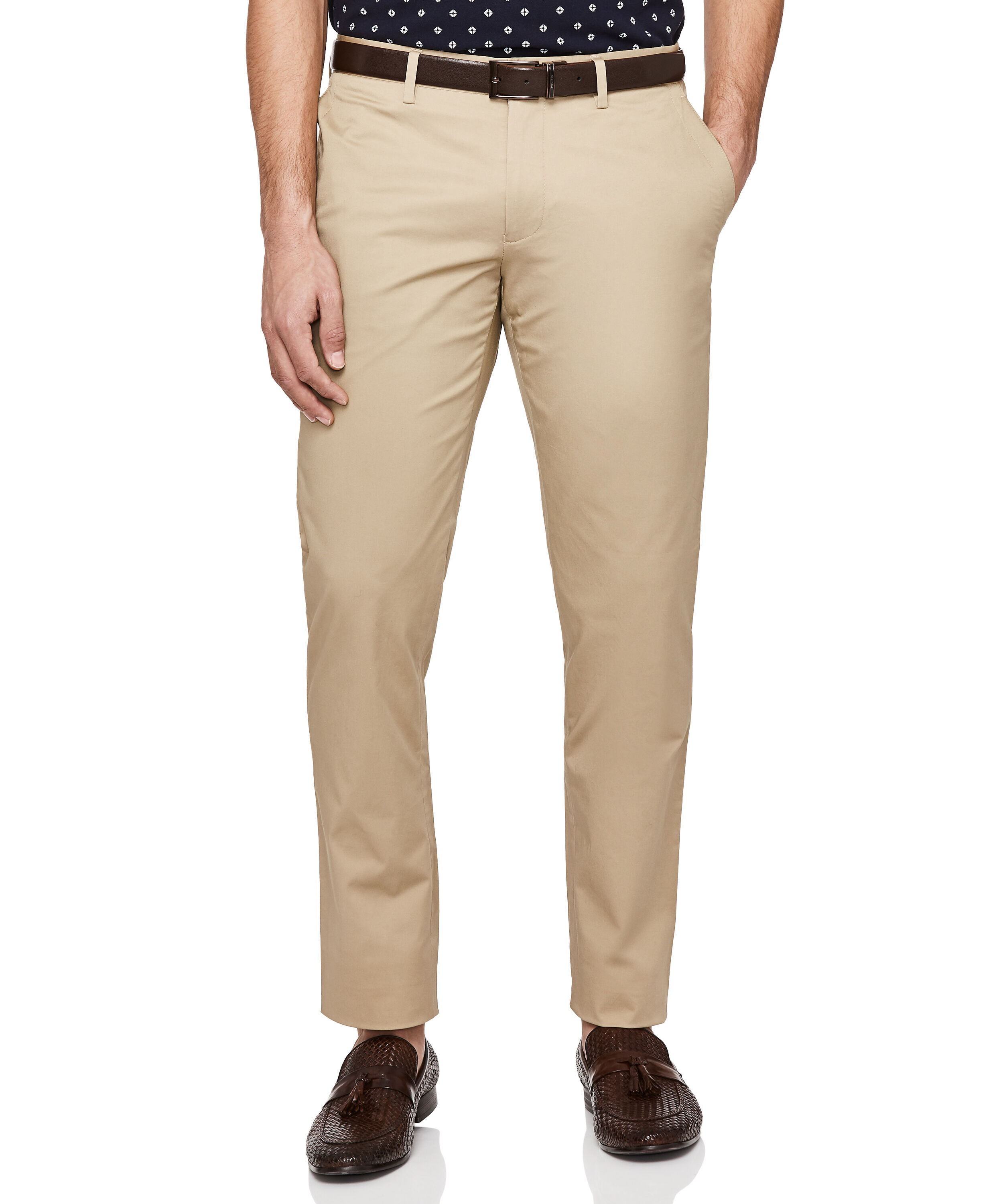 Sentino - Tan - Stretch Cotton Dress Chinos, Suit Pants