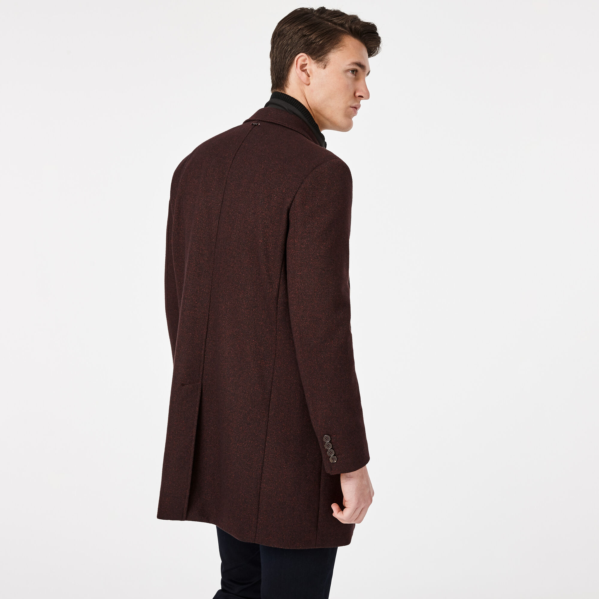 Clement - Burgundy - 2-Way Overcoat Blended Wool | Coats | Politix