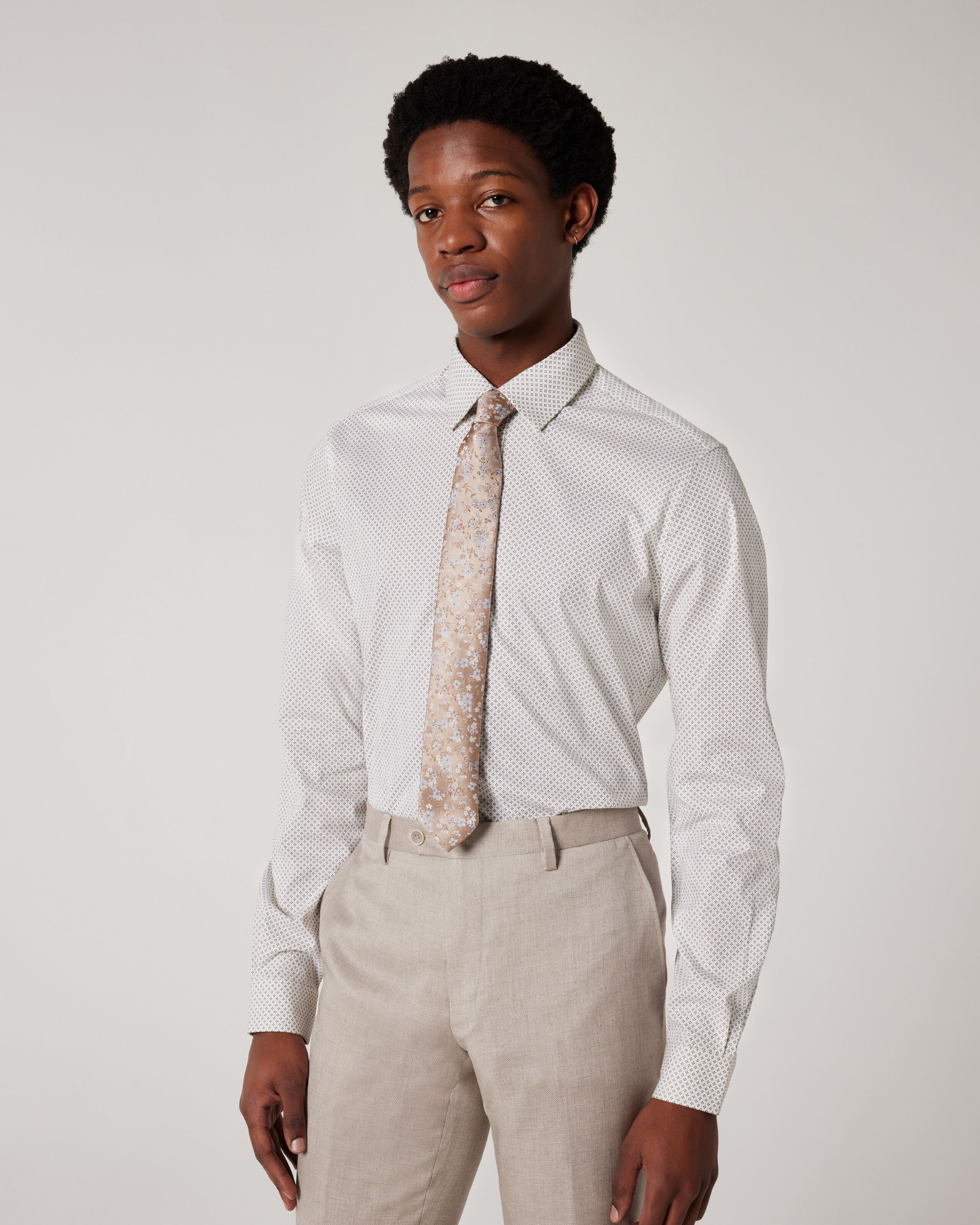 Tan deals dress shirt