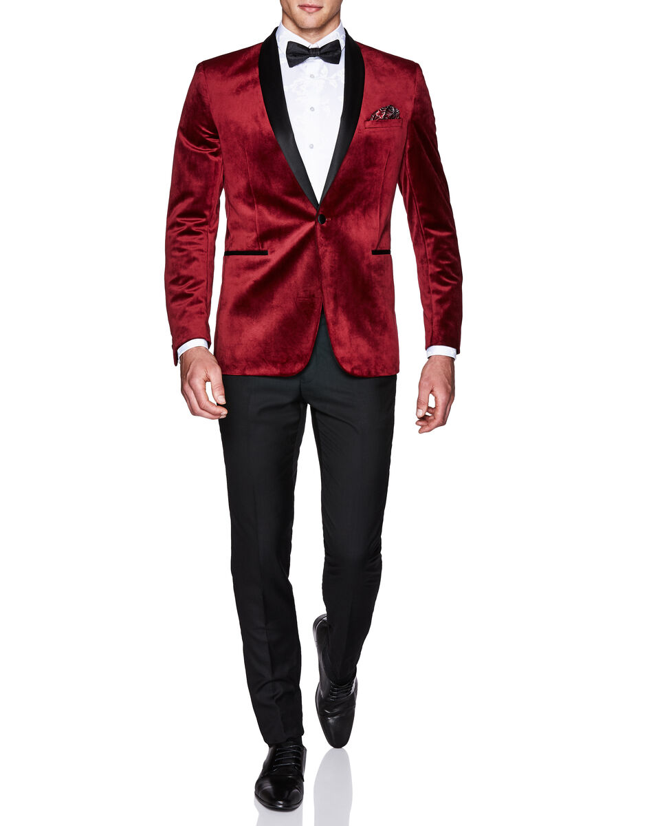 Sorren Tuxedo Jacket, Burgundy, hi-res