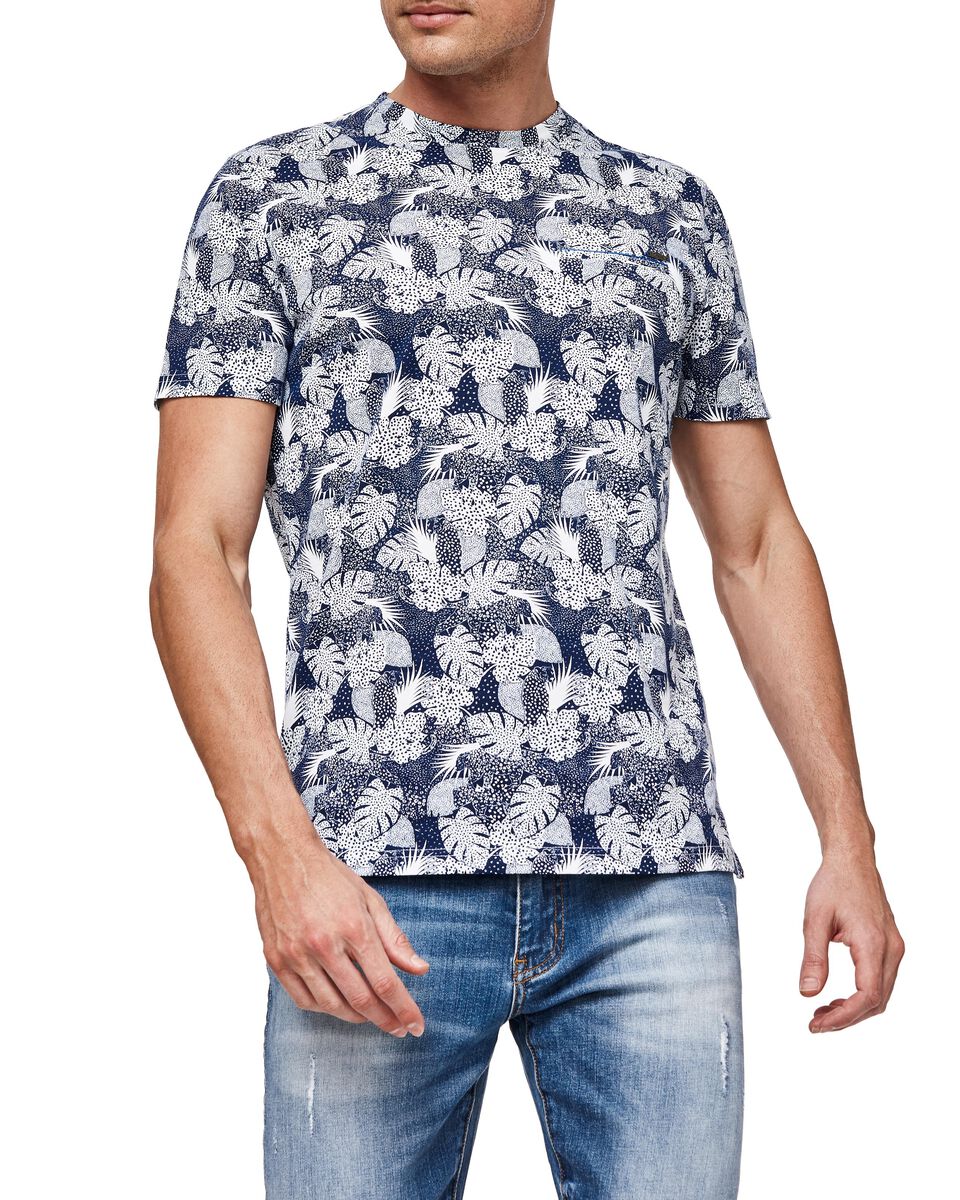 Leopardo T-Shirt, Navy/White, hi-res