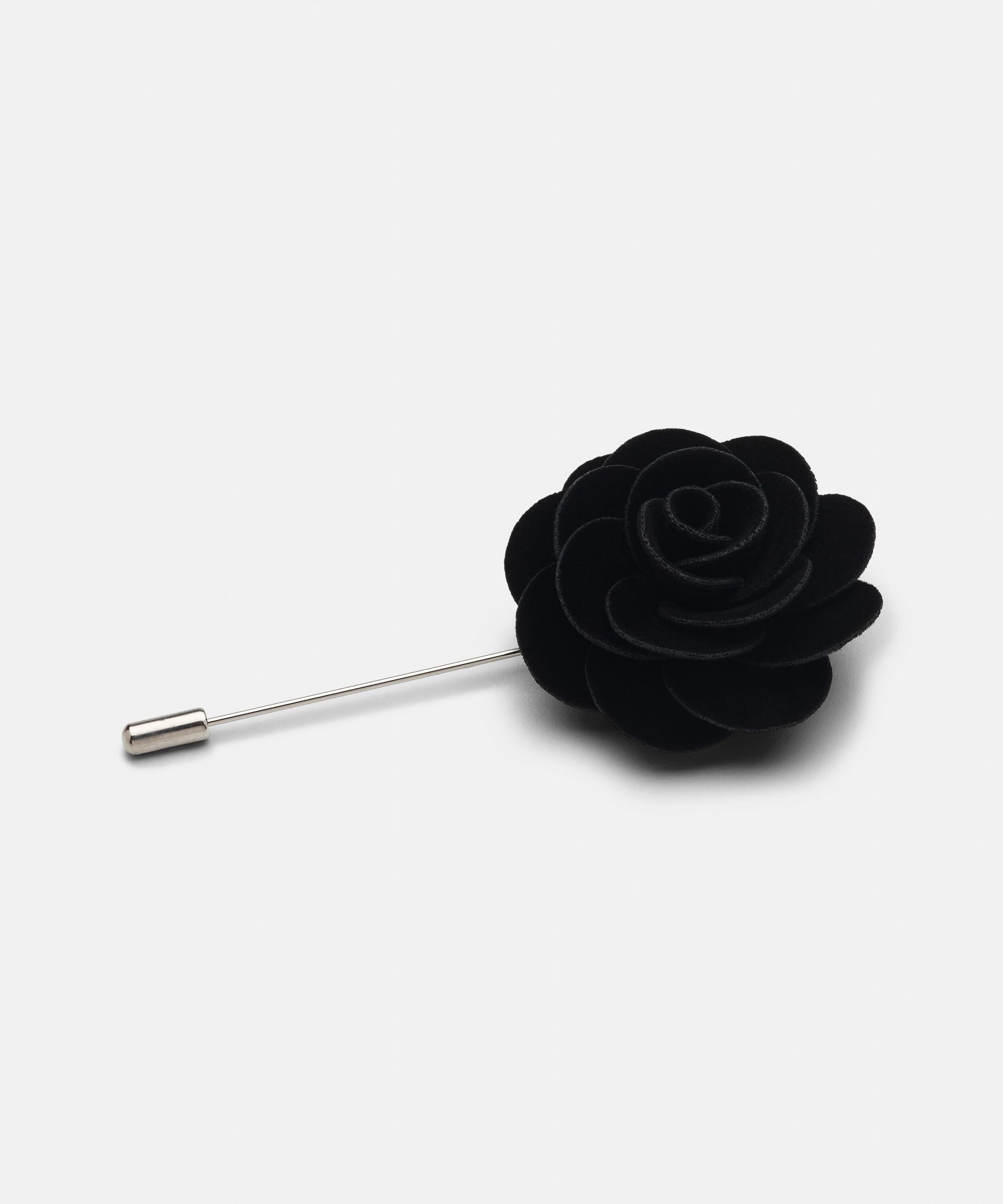 Velvet Flower Lapel Pin - Black, Lapel Pins