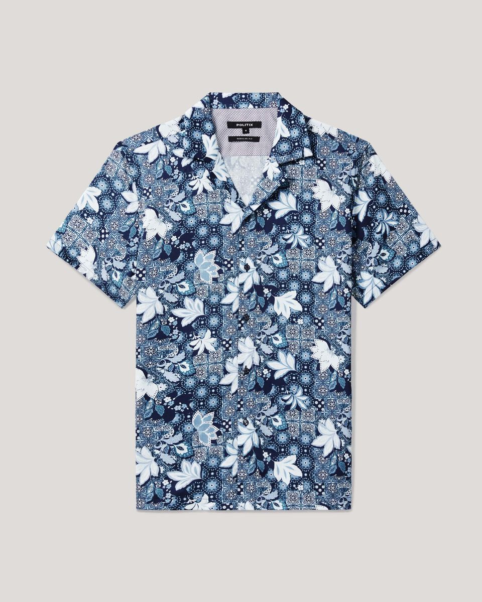 Mens Navy/Blue Short Sleeve Shirt