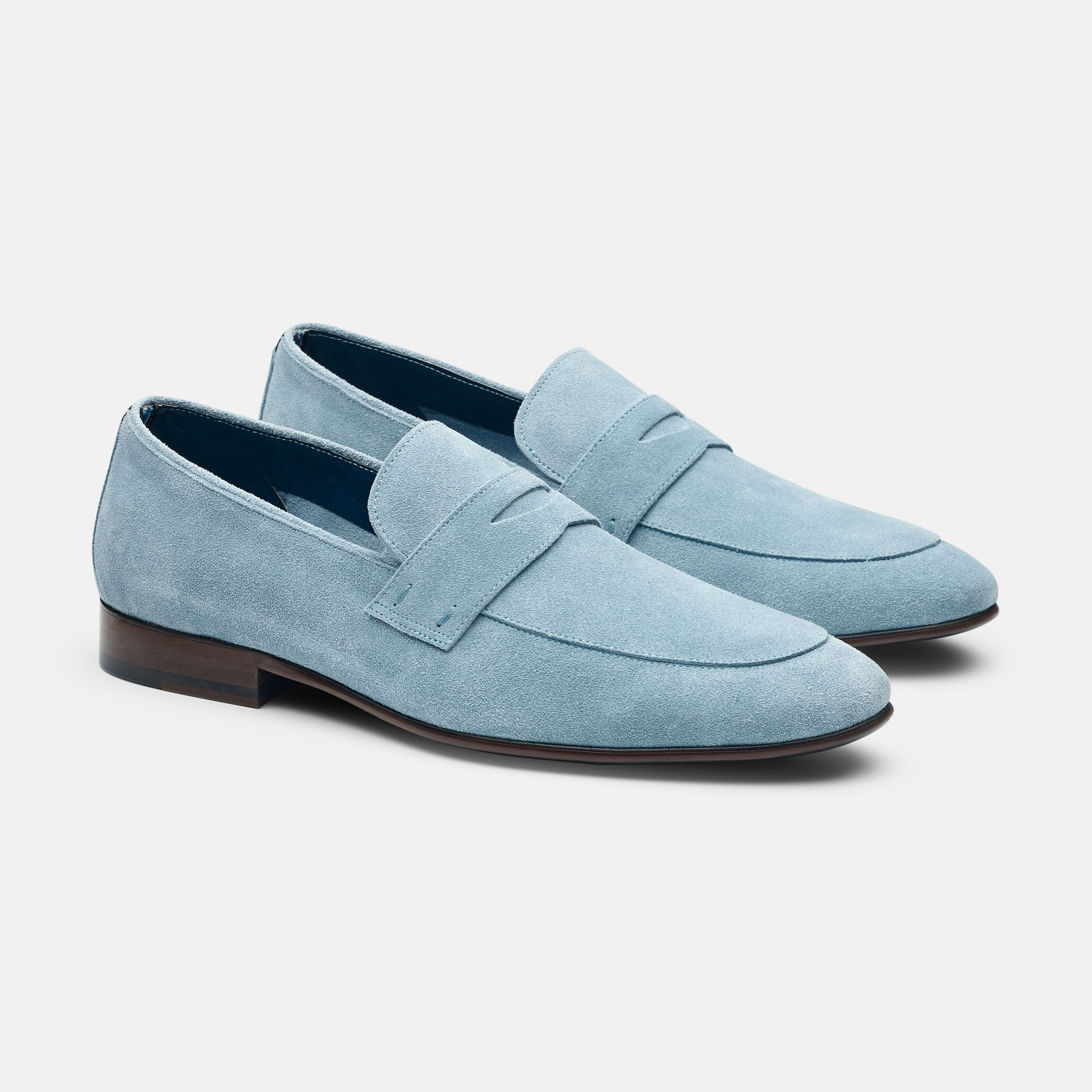 Solero Lt Blue Blue Suede Shoes Dress Loafer Shoes Politix