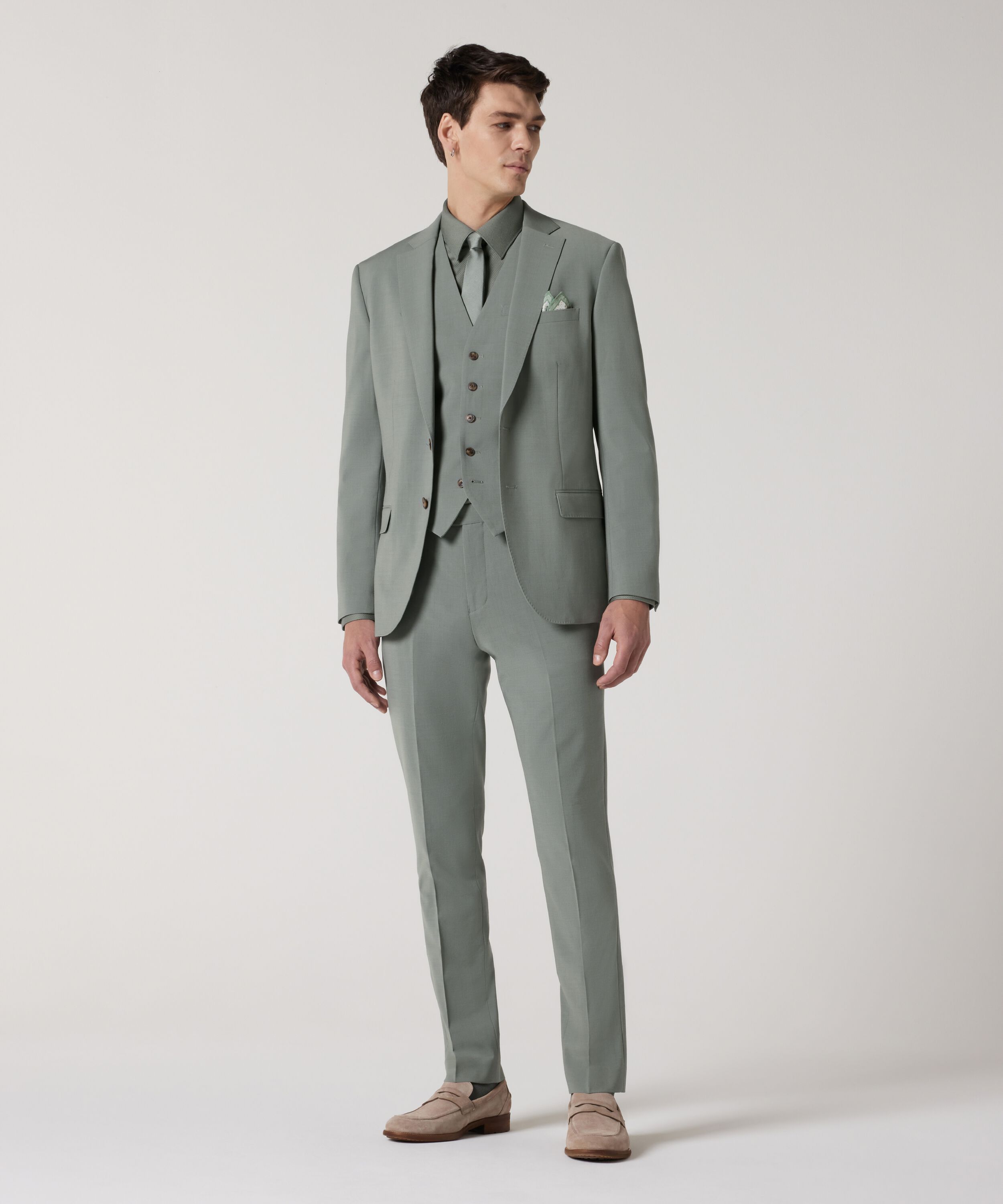Slim Stretch Wool Blend Tailored Pant
