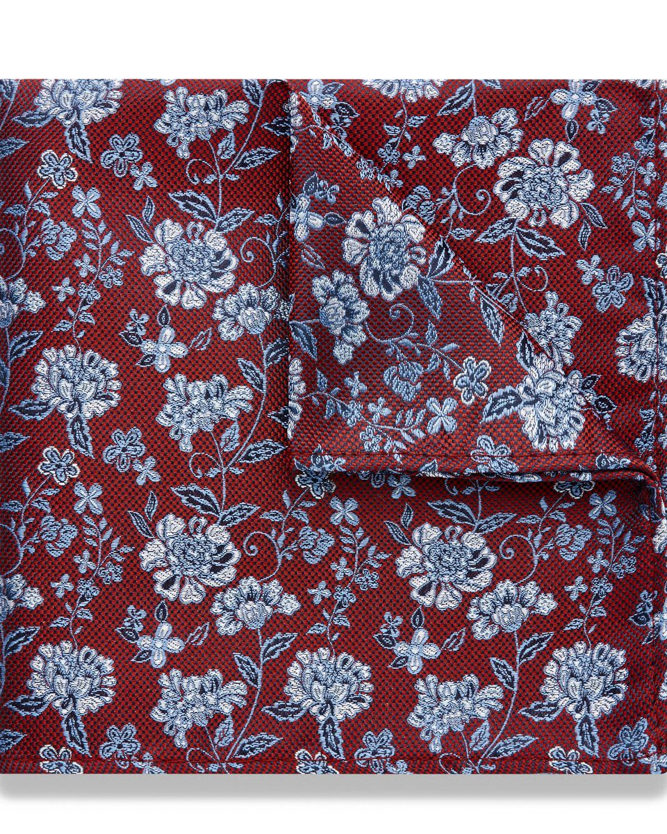 Tyrell Pocket Square, Red, hi-res