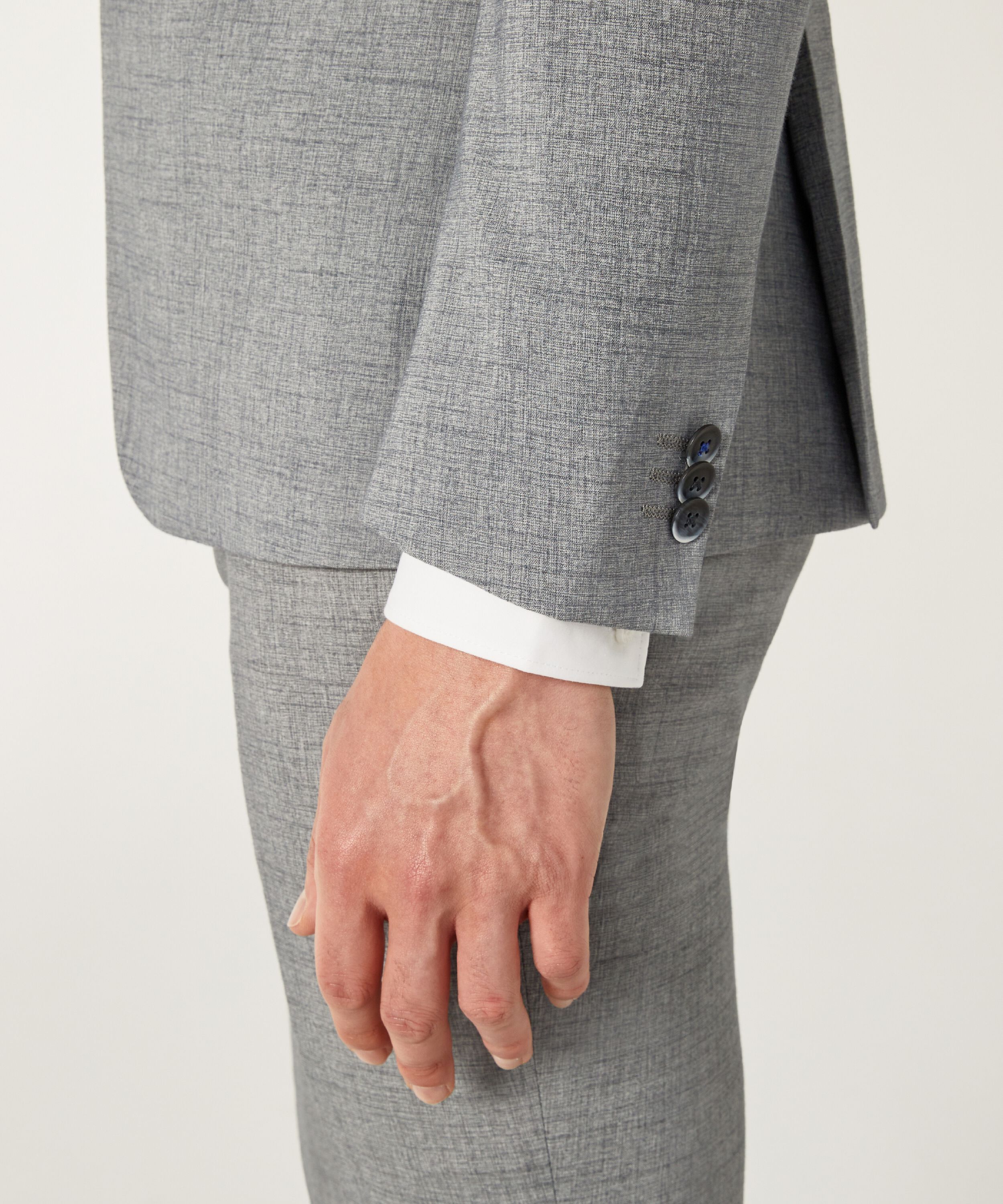 Slim Stretch Marle Tailored Jacket - Light Grey