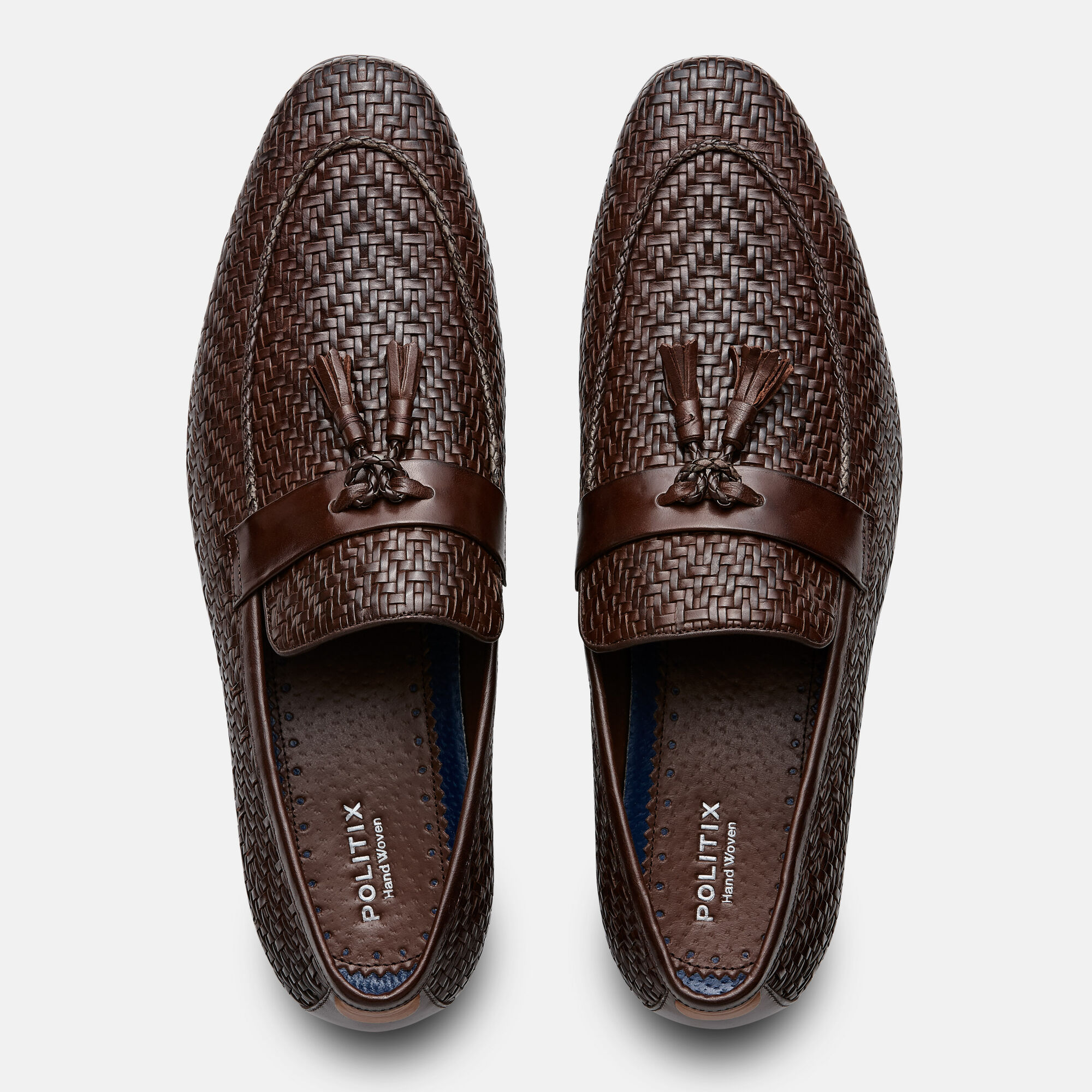 Zakkary - Brown - Slip On Leather Loafers Hand Woven | shoes | Politix