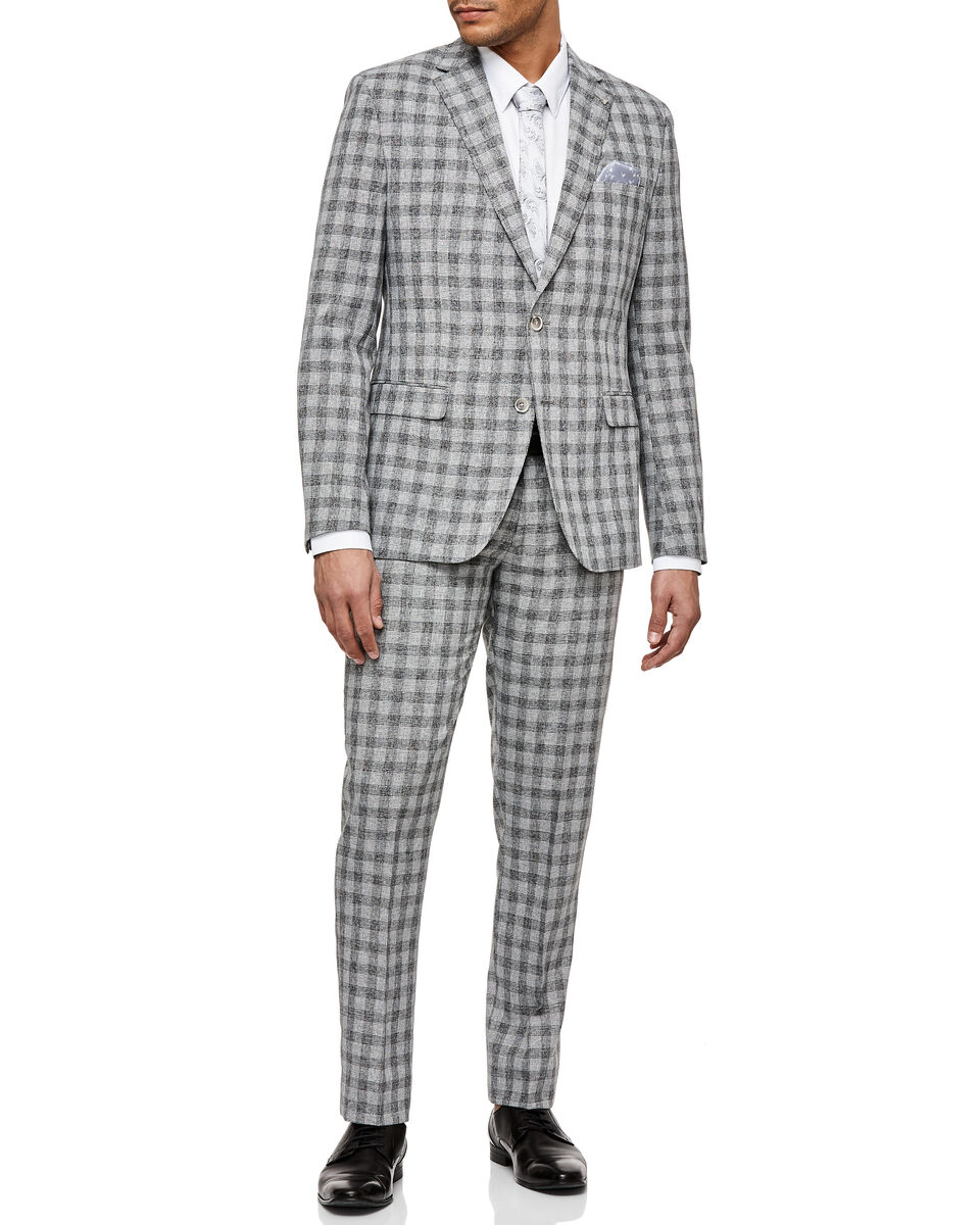 Zanetti Suit, Grey Check, hi-res
