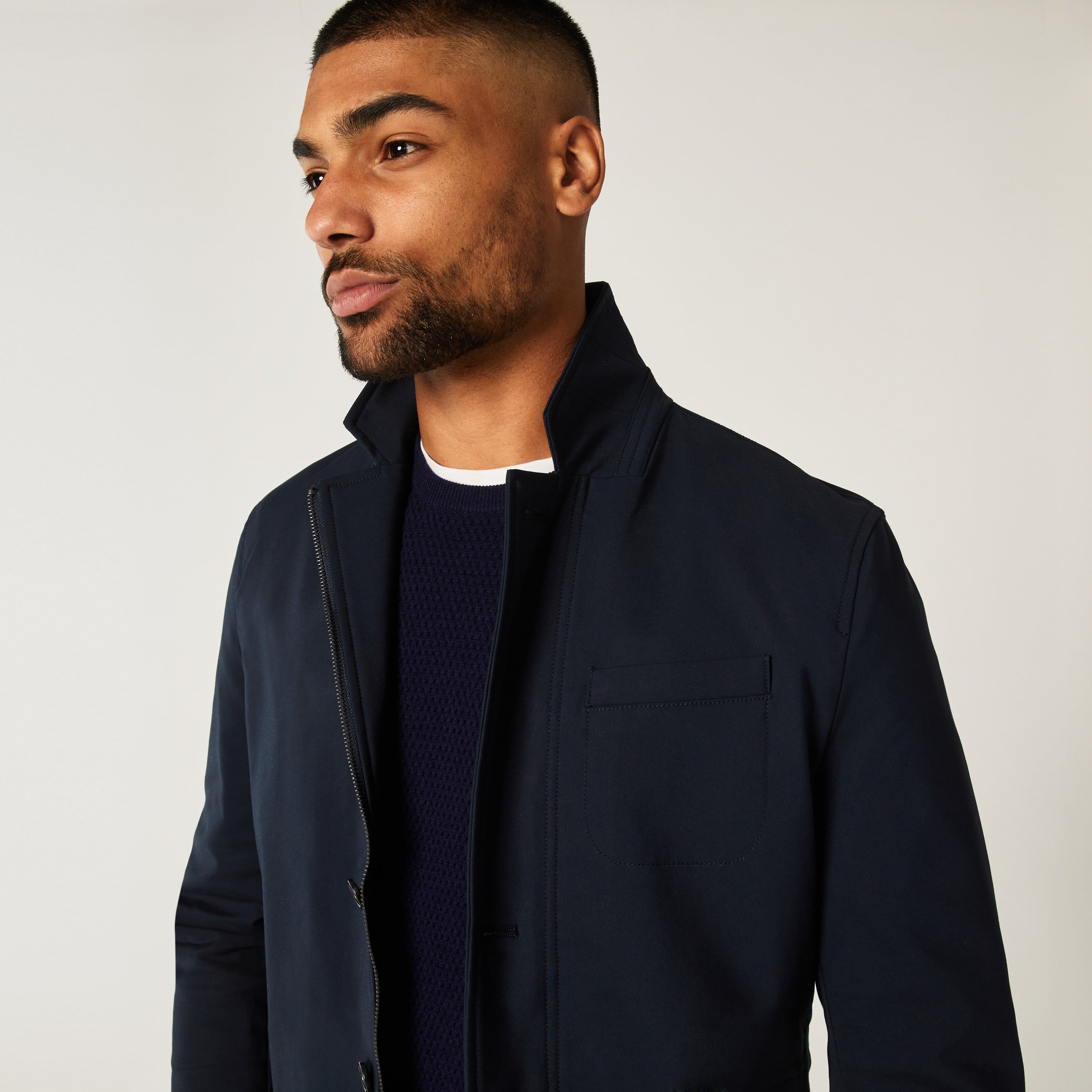 mens navy jacket with collar