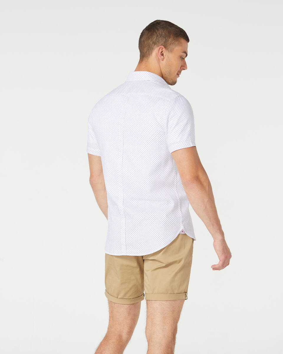 Texel Short Sleeve Shirt, White/Red, hi-res