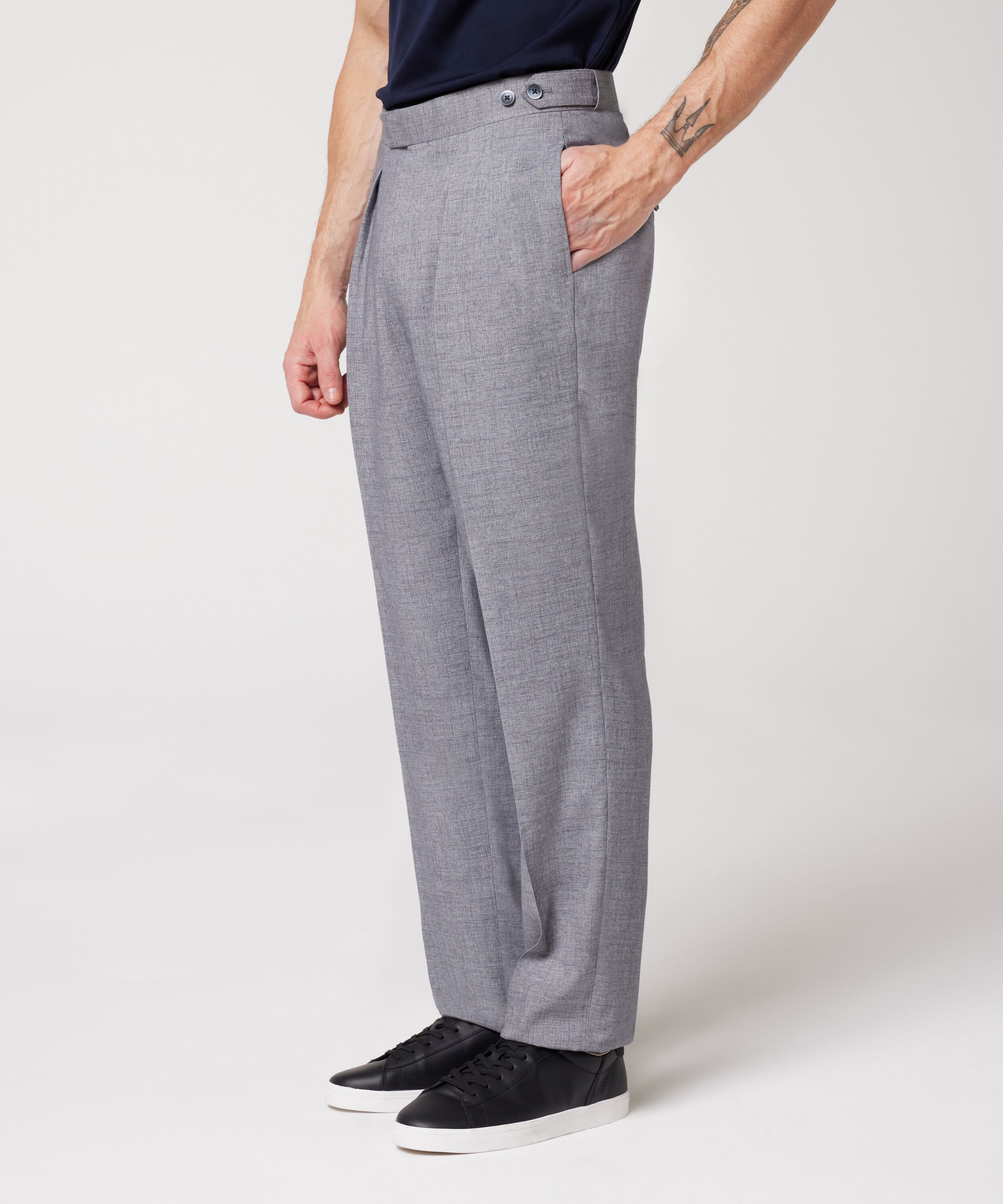 Pleated Fashion Tailored Pant - Light Grey, Suit Pants