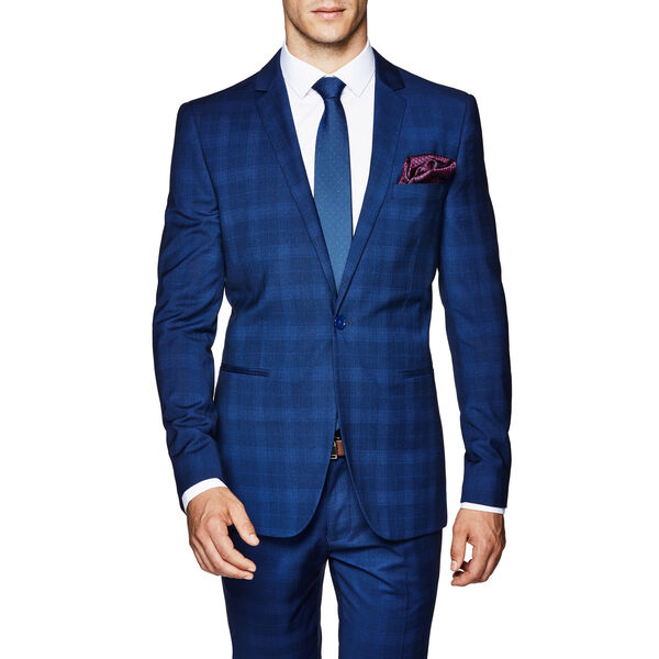 Rexton - Blue Check - Skinny Tailored Suit | Politix