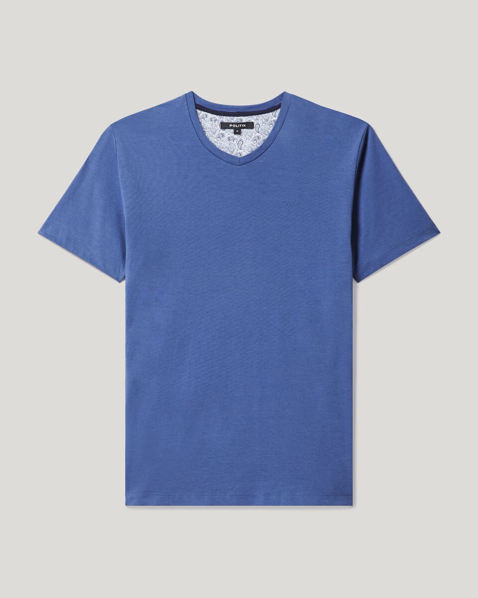 Mens Blue Cotton T-Shirt