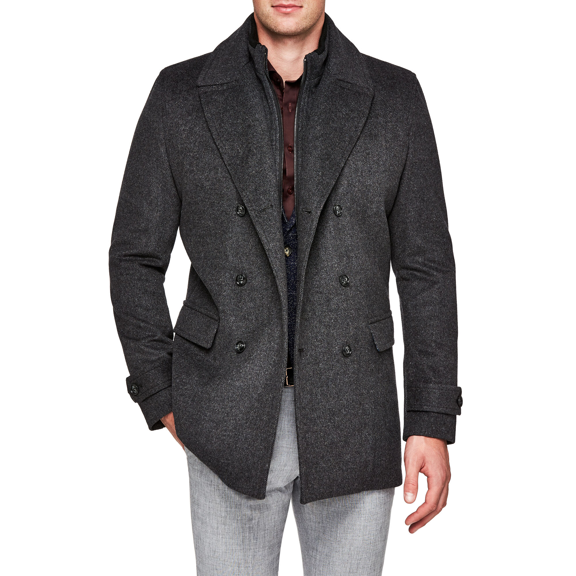 Arctic Charcoal Blended Wool Trench Jacket Coats Politix