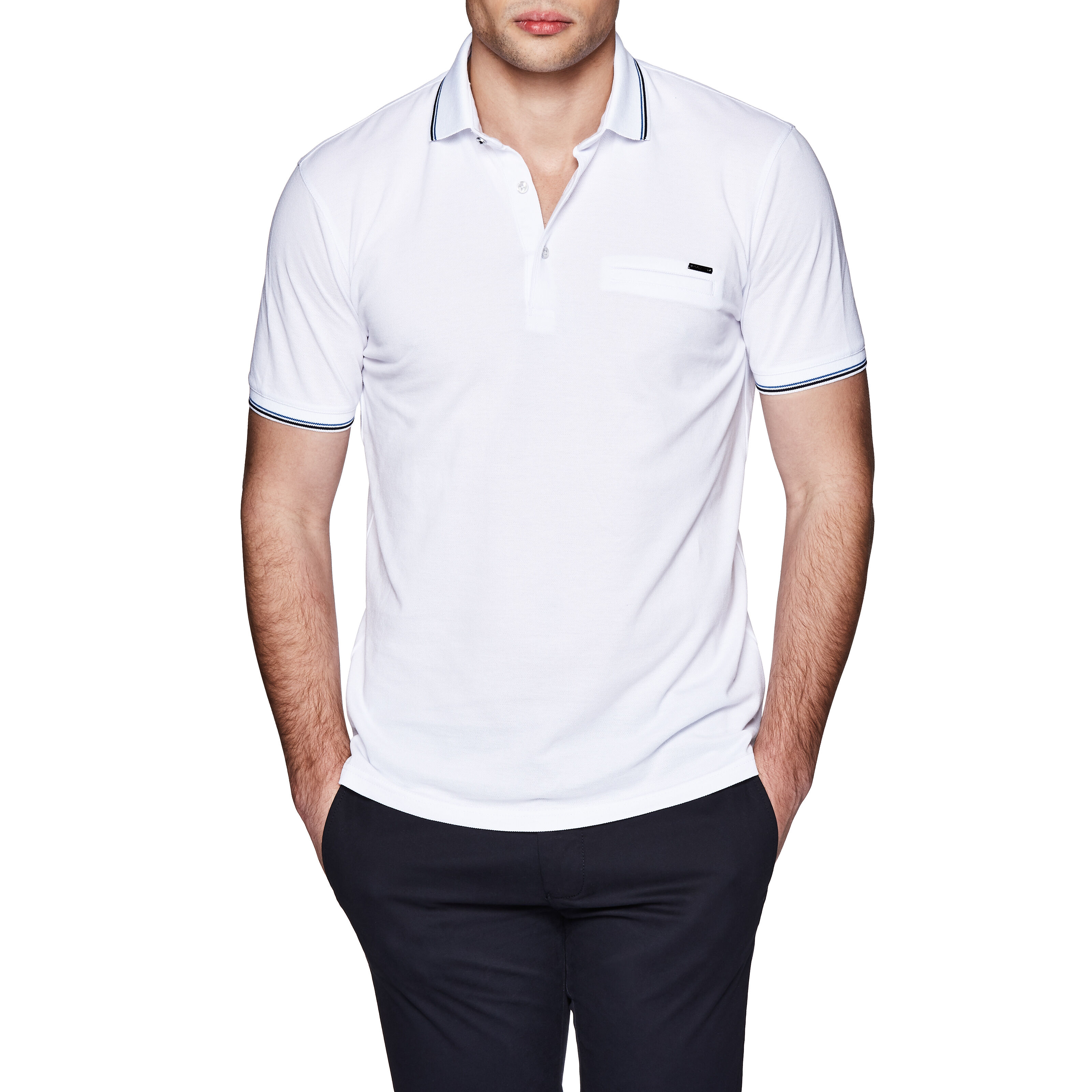 white polo with collar