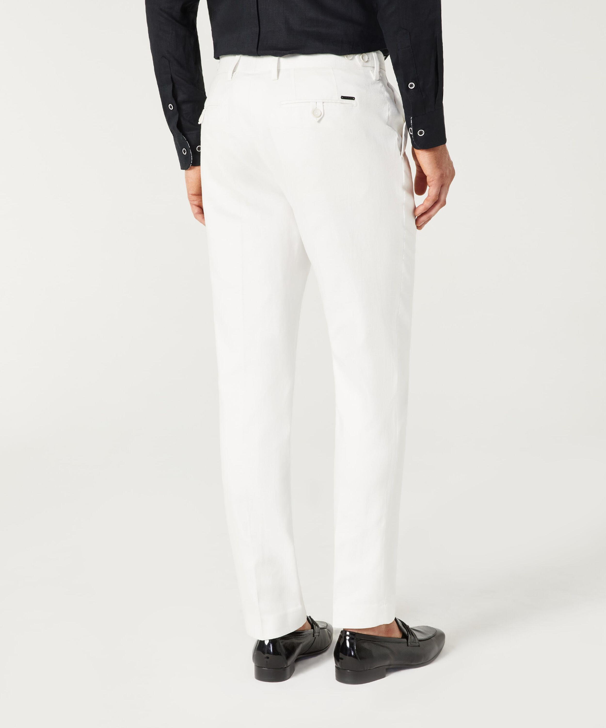 Relaxed Slim Linen Blend Tailored Pant Ivory Suit Pants Politix