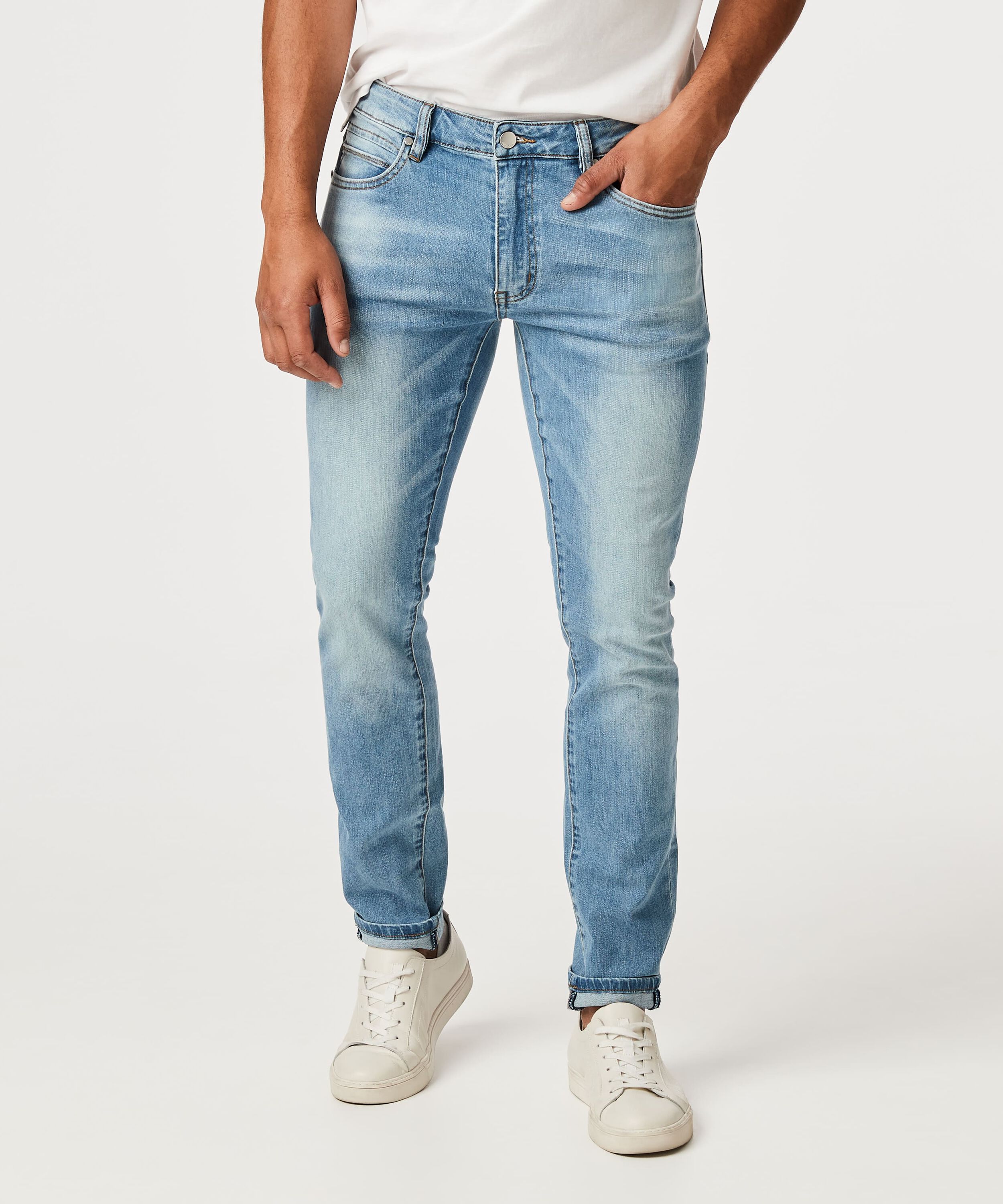 Slim Fit 5 Pocket Denim Jean - Light Indigo, Jeans