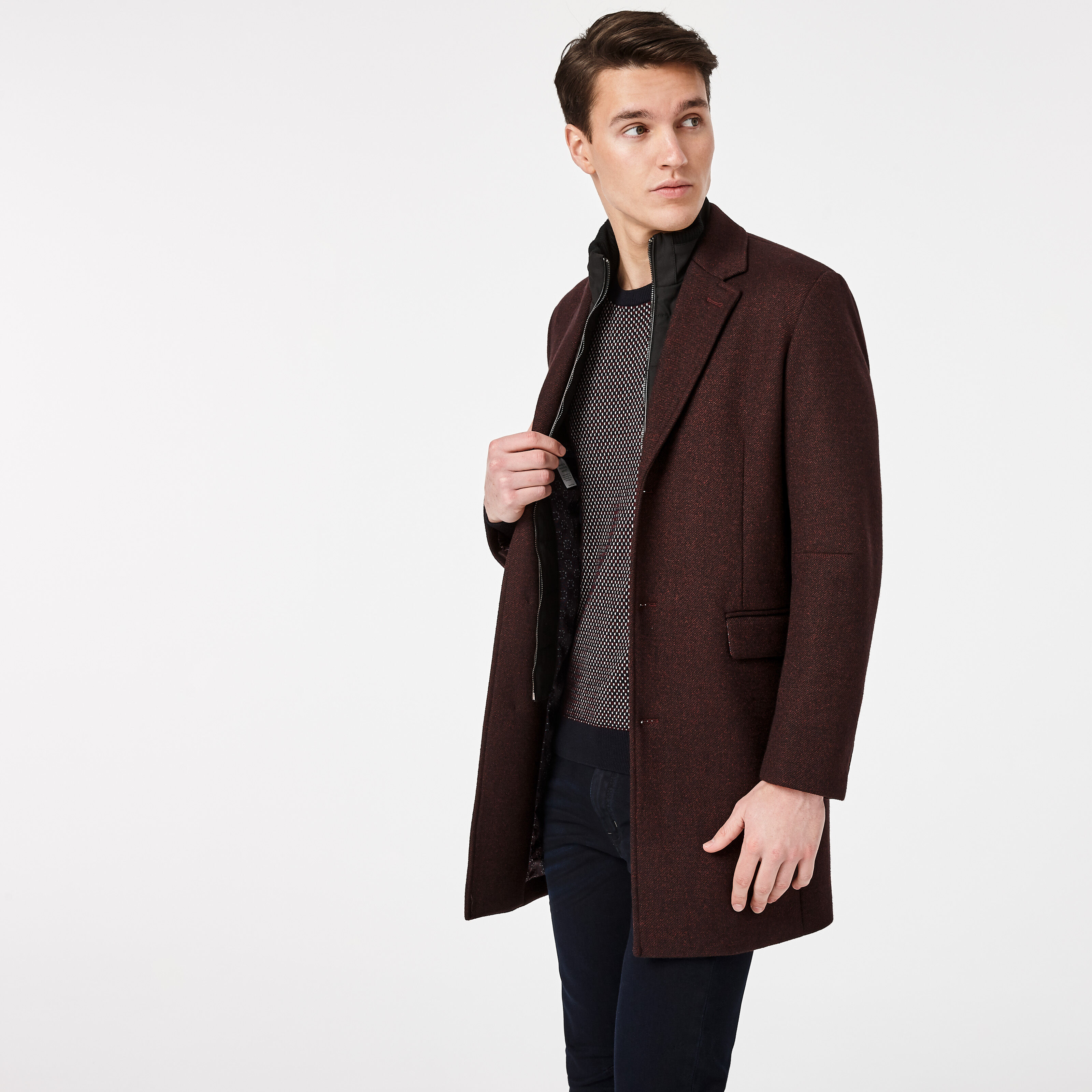 Burgundy overcoat deals mens