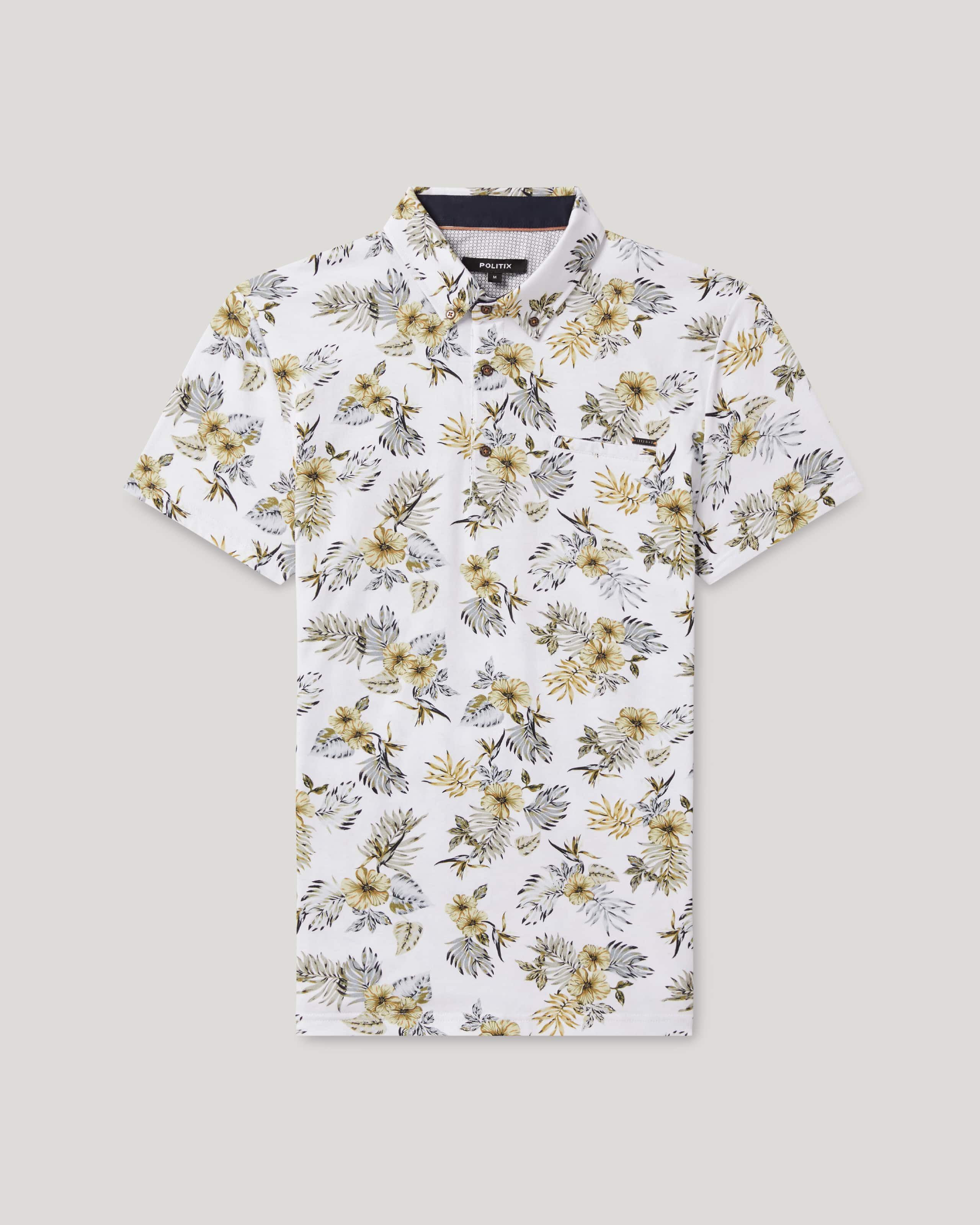 Button down shop polo floral