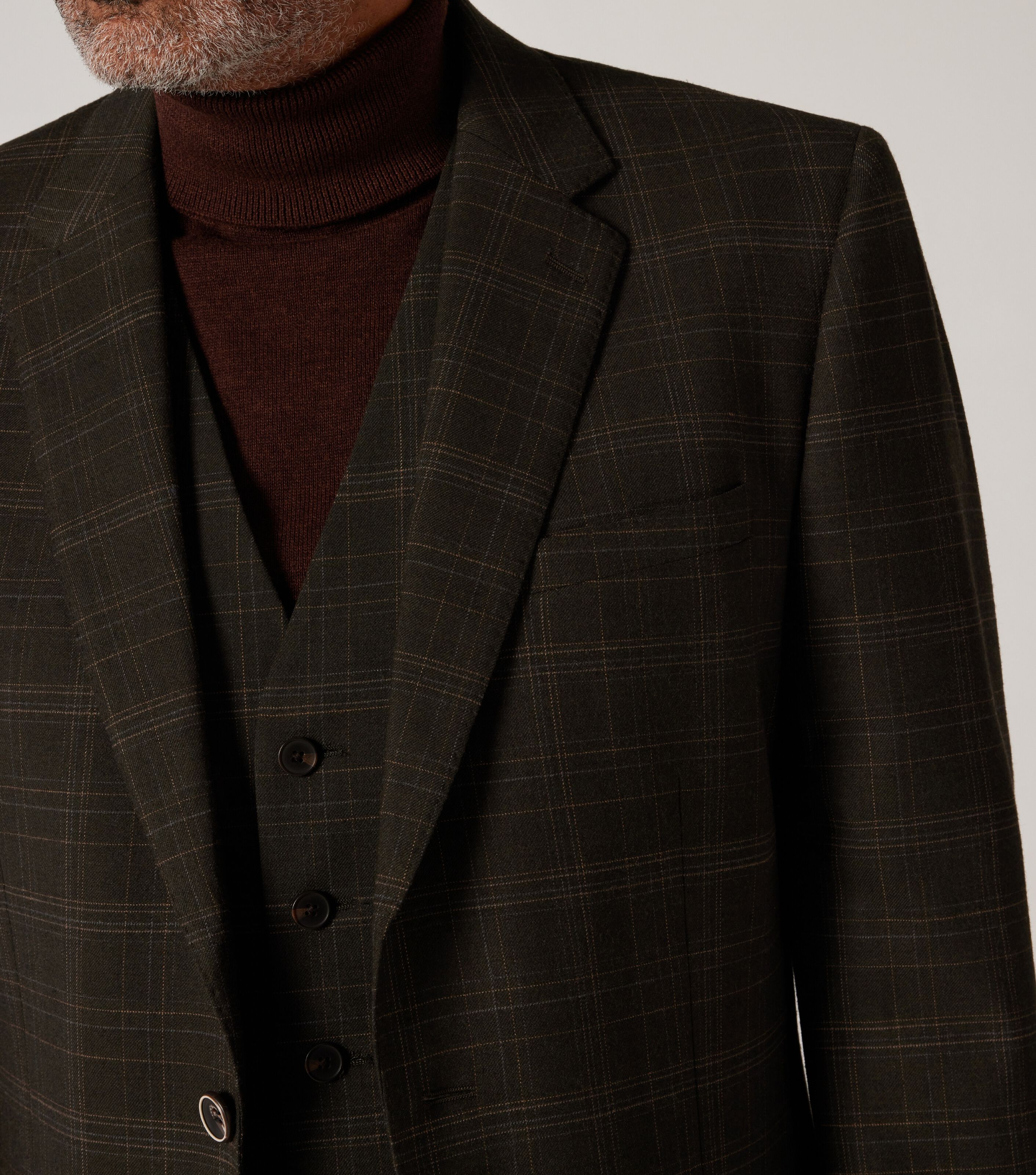 2 button check tailored jacket