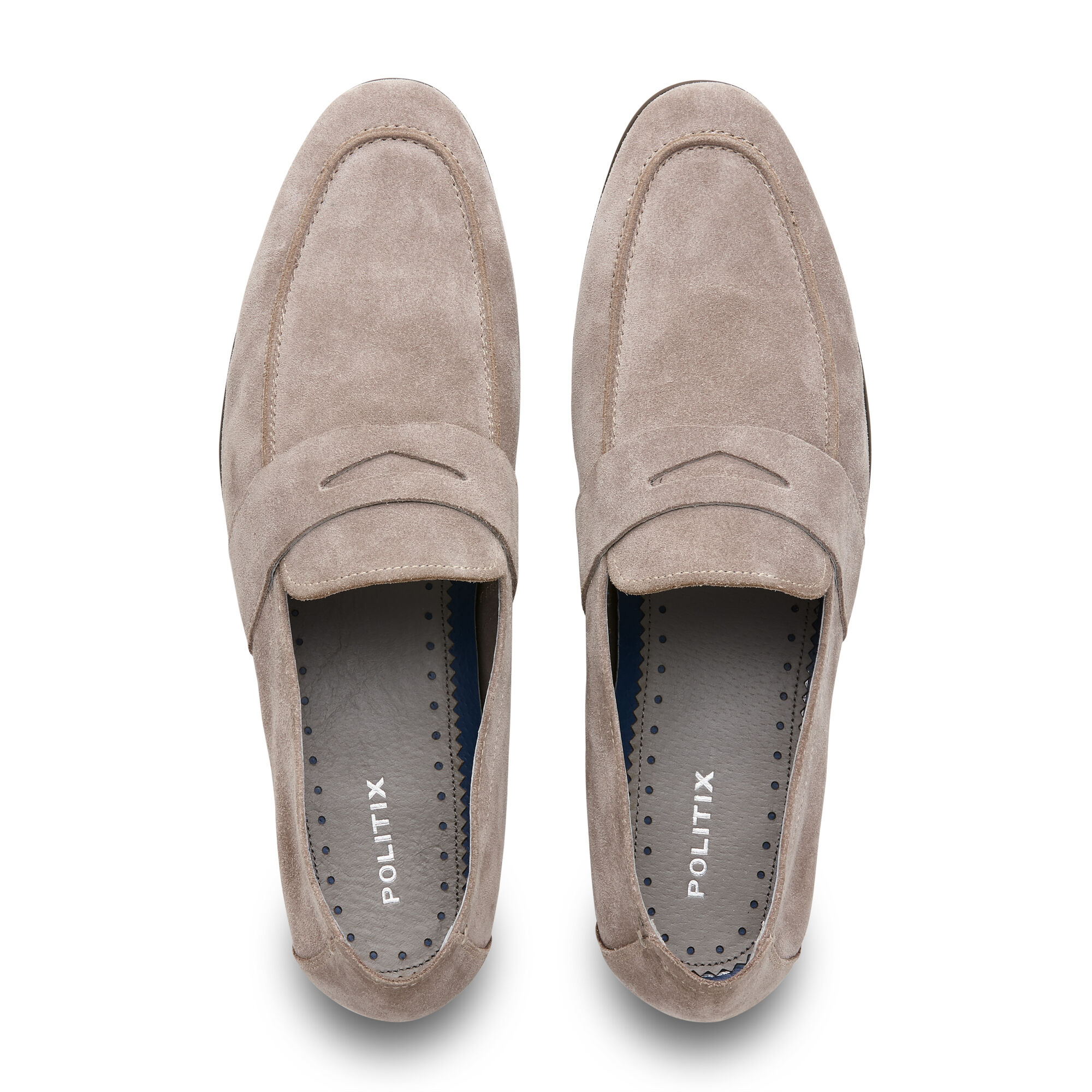 - Light Grey - Super Soft Suede Leather Loafers | Casual | Politix