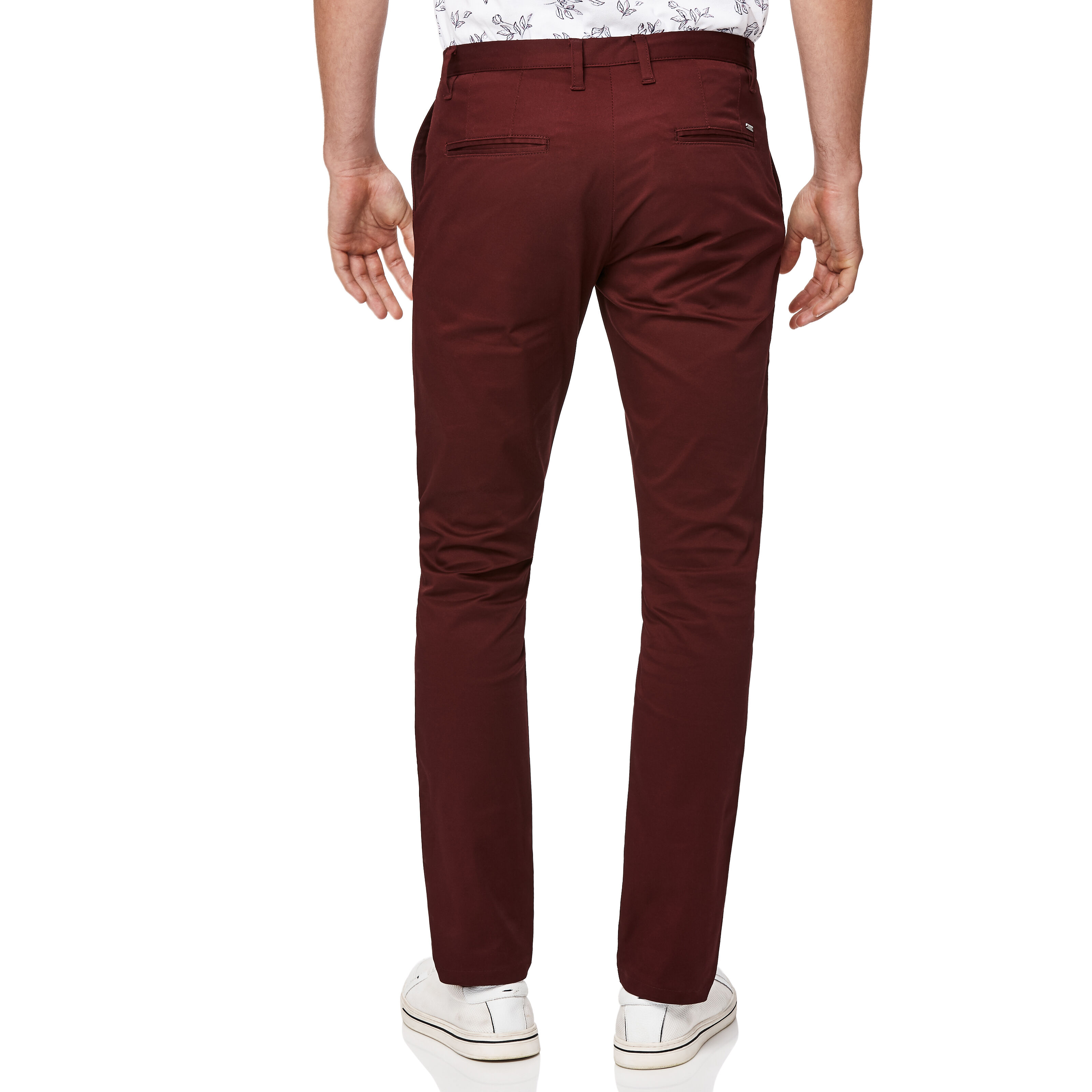 wine coloured chinos