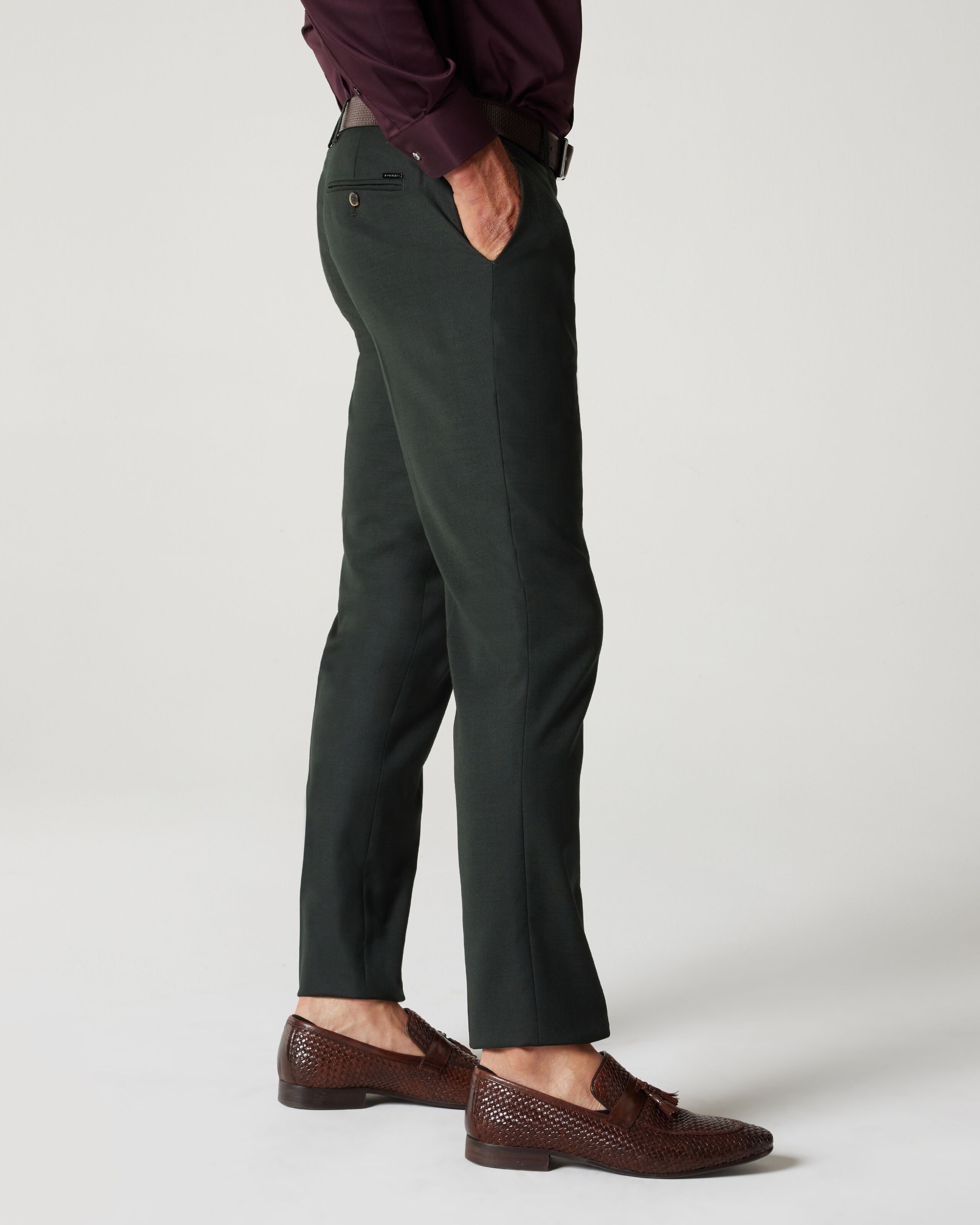 Men Herringbone Tweed Trousers Wool Blend Vintage Green Suit Pants Slim  Business | eBay