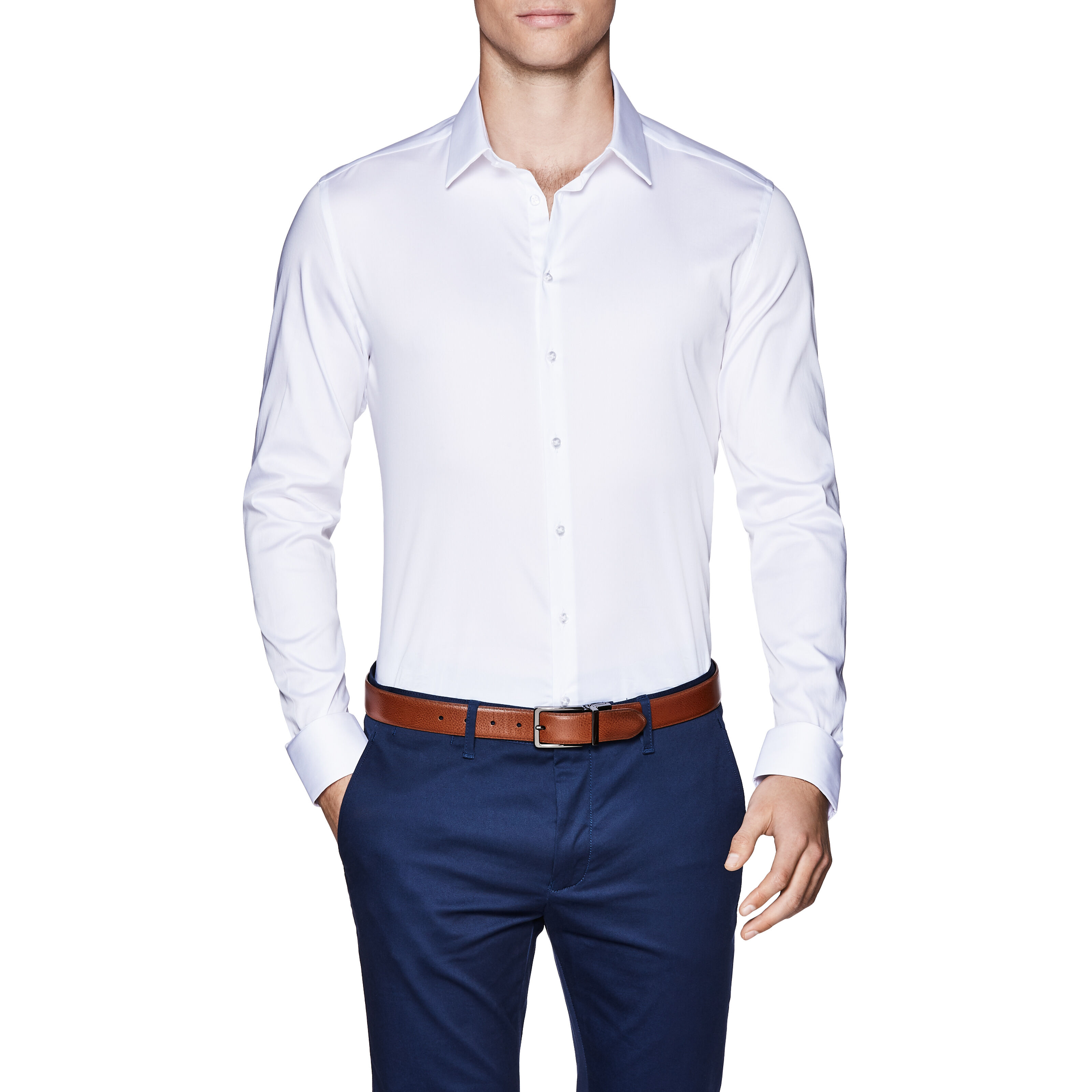blue pant white shirt formal