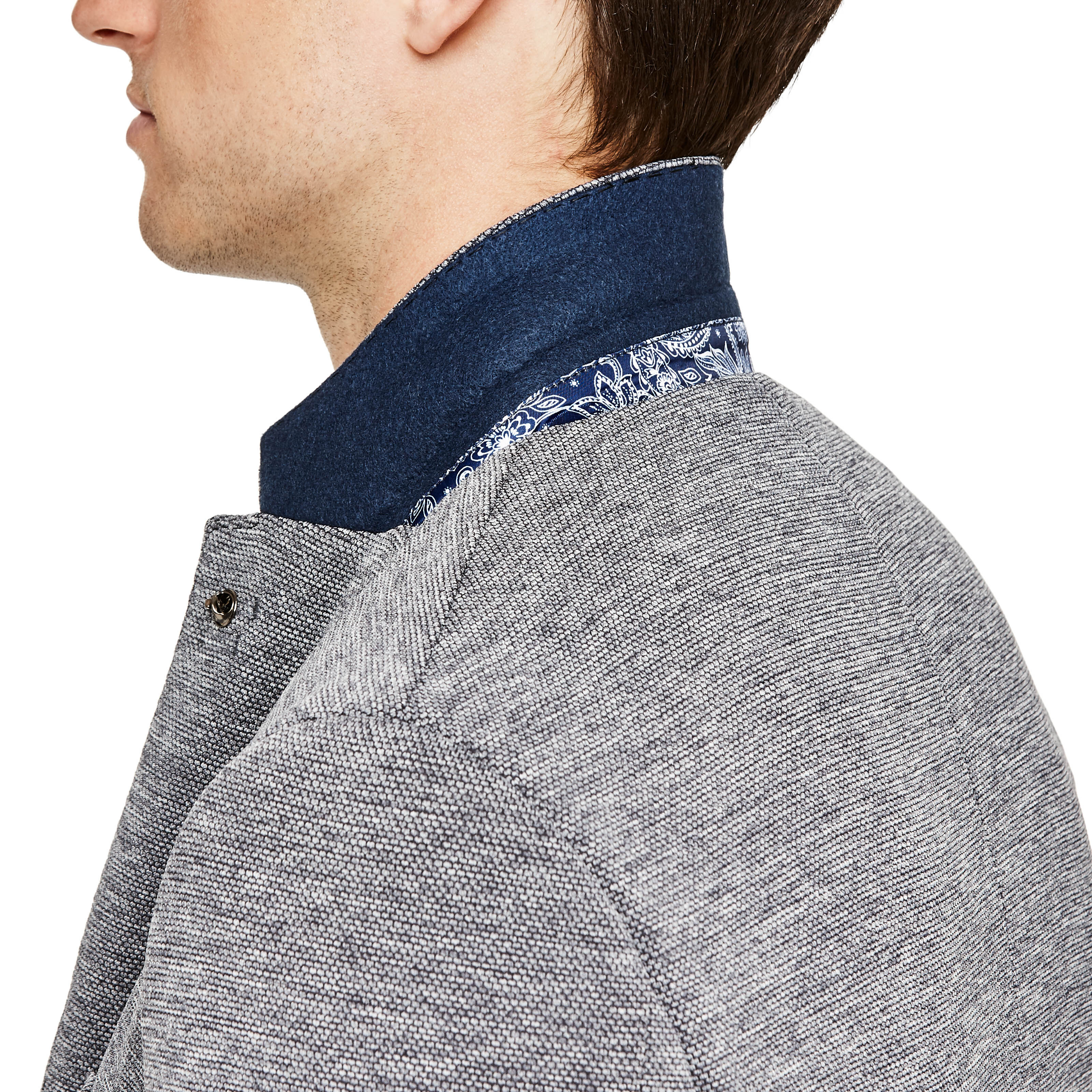 Lewisham Slate 2 Button Textured Knit Grey Blazer Blazers