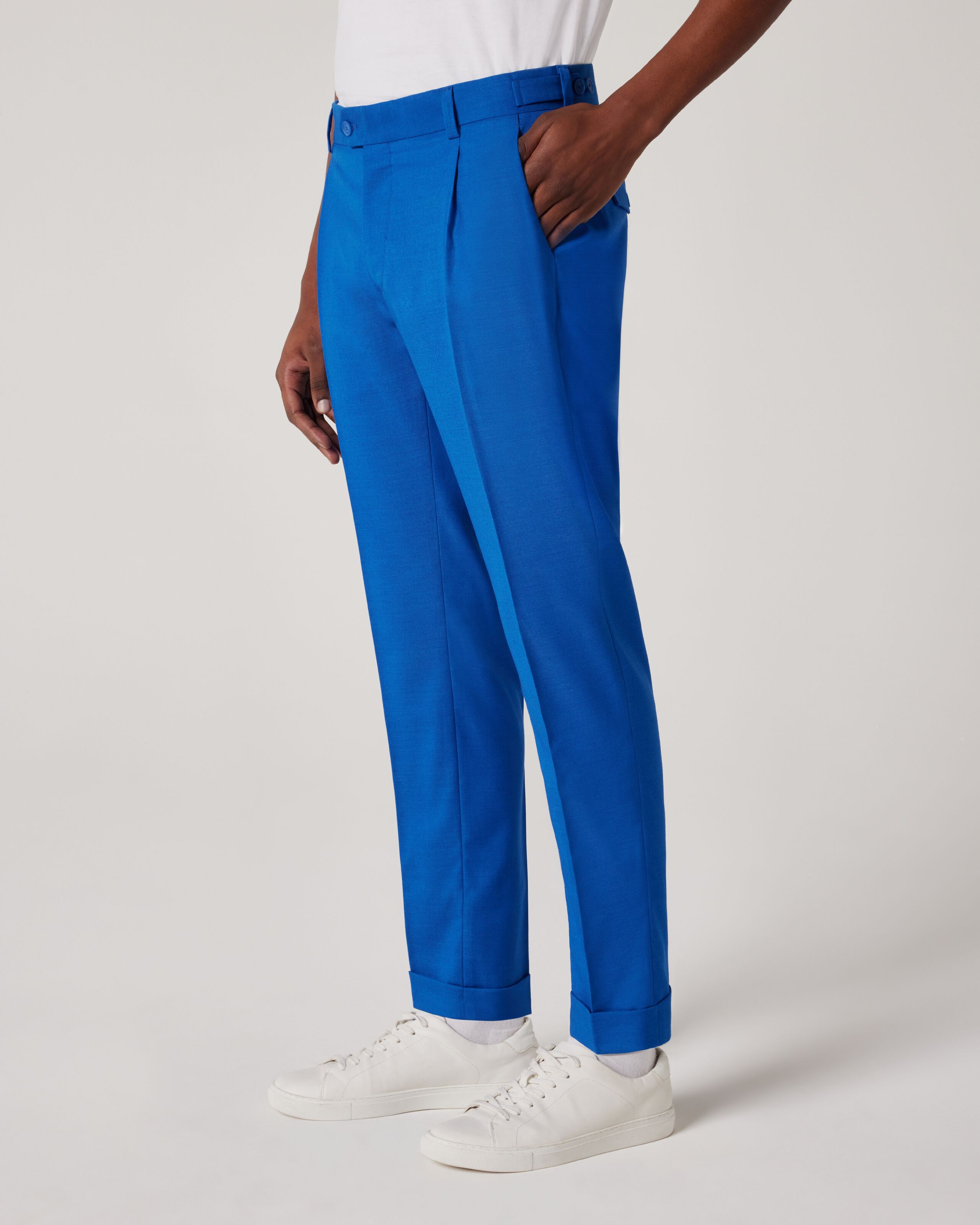 Pleated Slim Stretch Tailored Pant