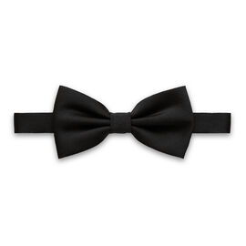 Naze Large Silk Satin Bow Tie, Black, hi-res