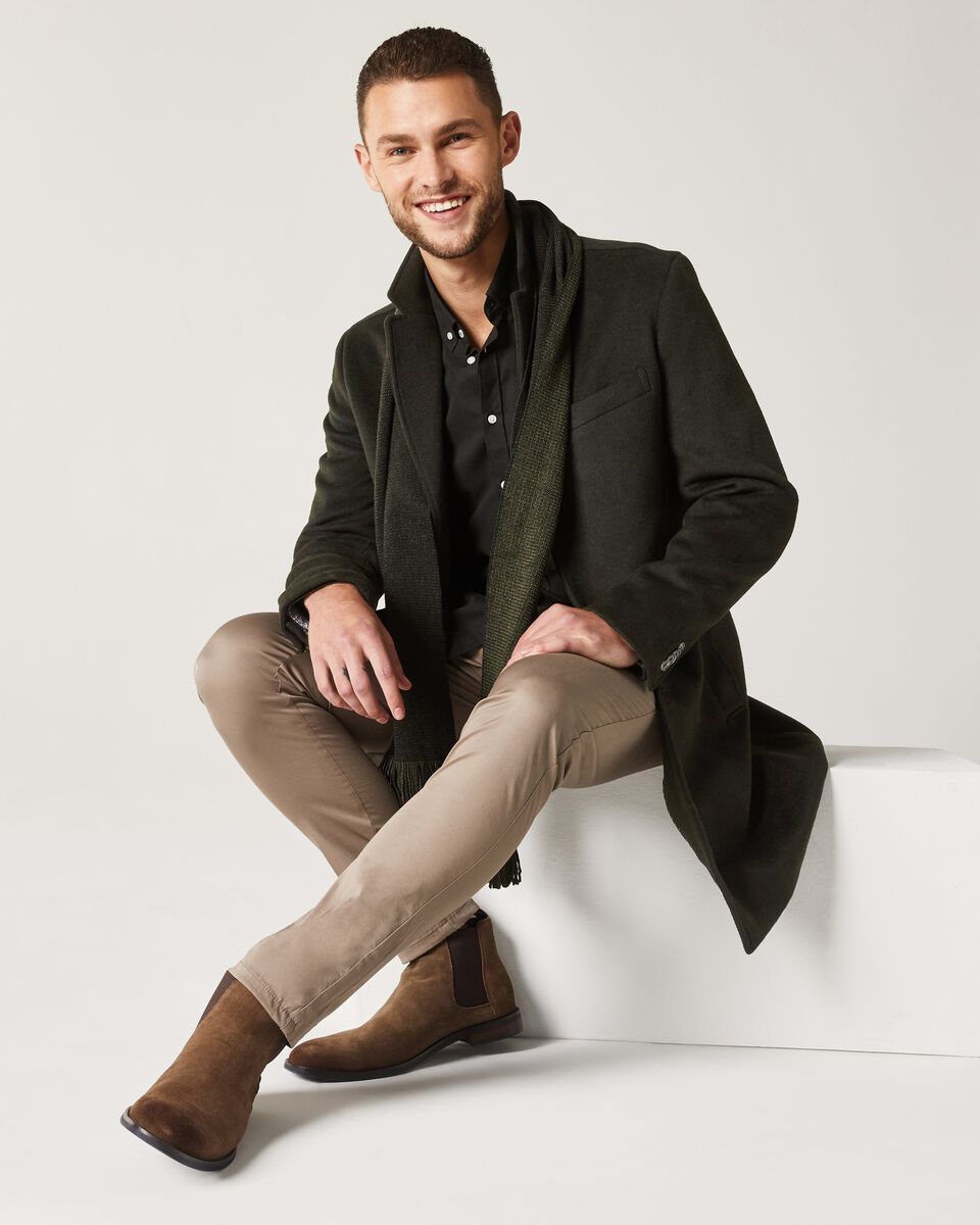 Mens Dark Green Epsom Coat