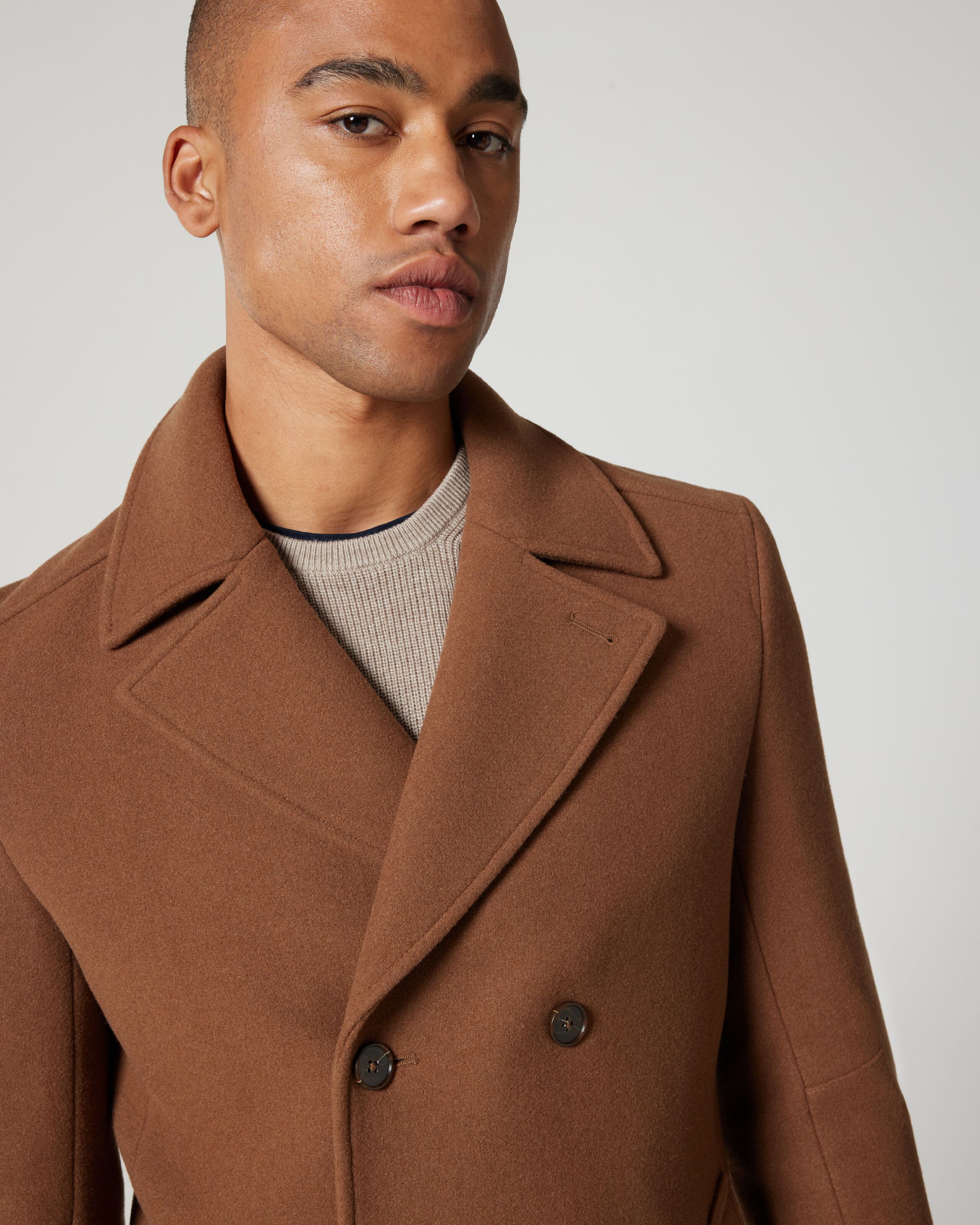 Wool blend double breasted peacoat clearance