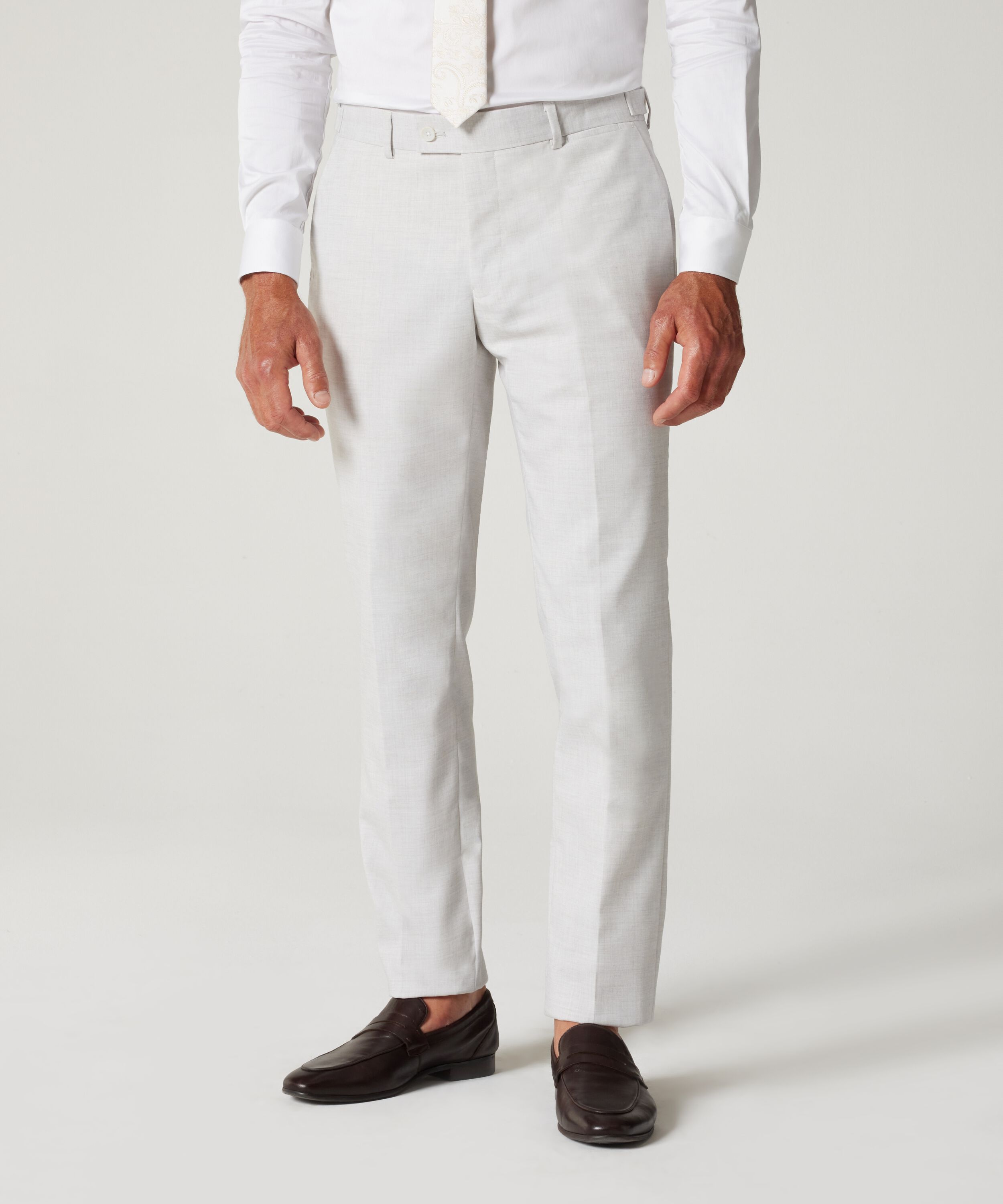 Slim Stretch Marle Tailored Pant - Winter White - Slim Stretch