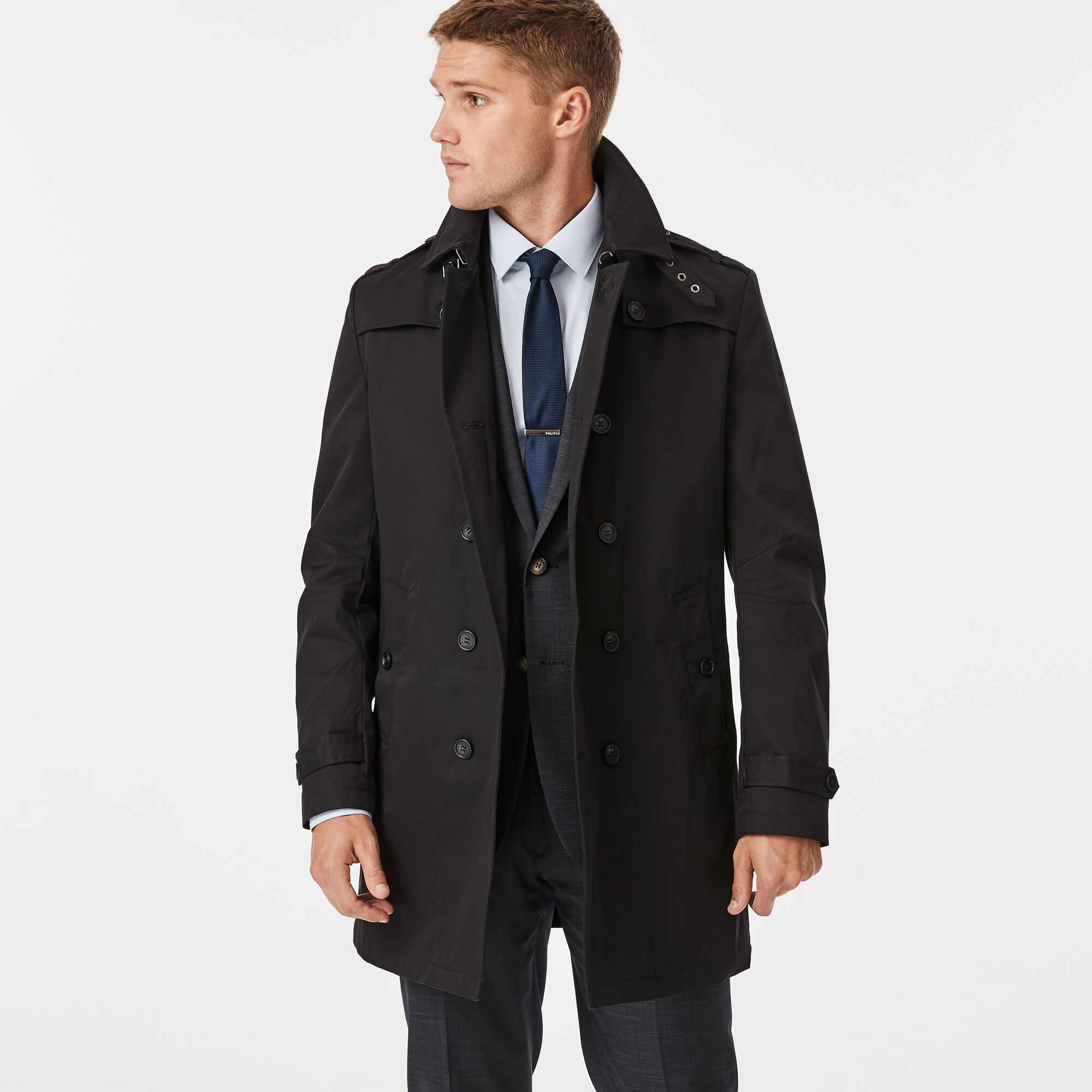 Armadale - Black - Water Resistant Woven Trench Coat | Coats & Jackets ...