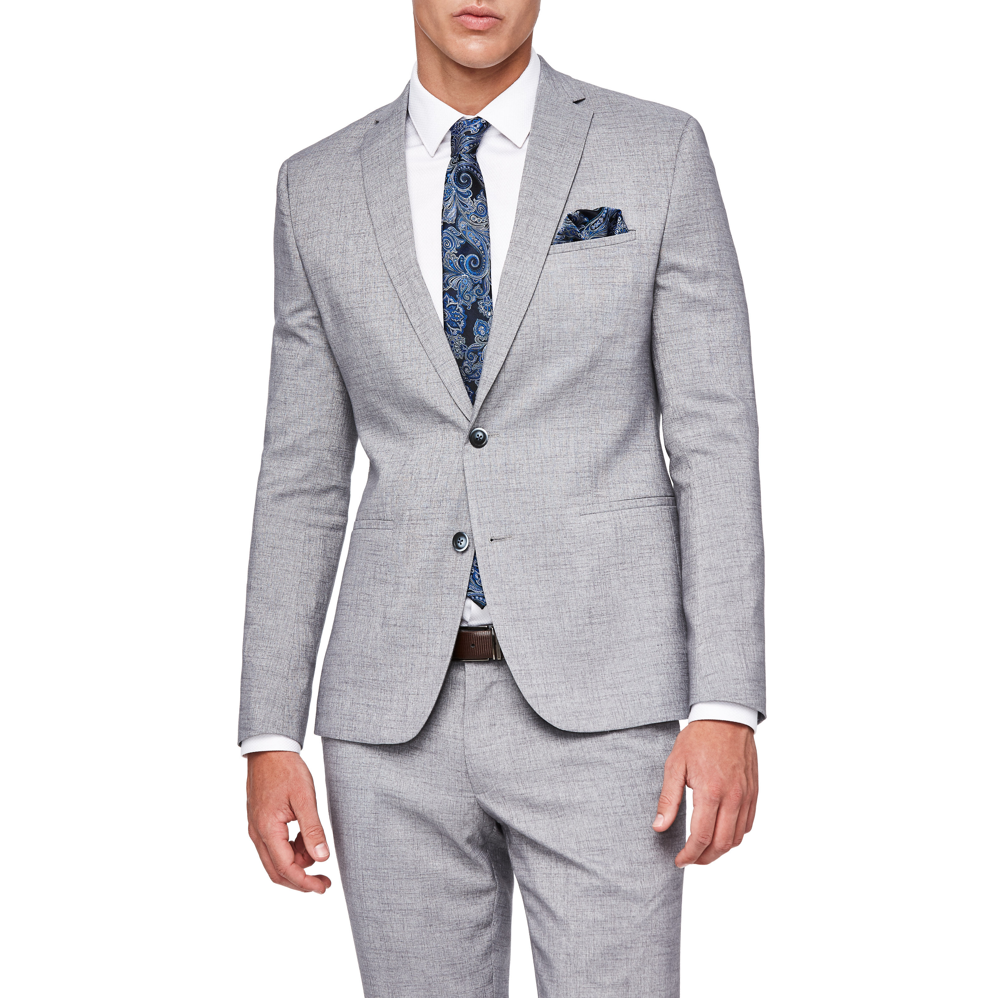 grey slim suit