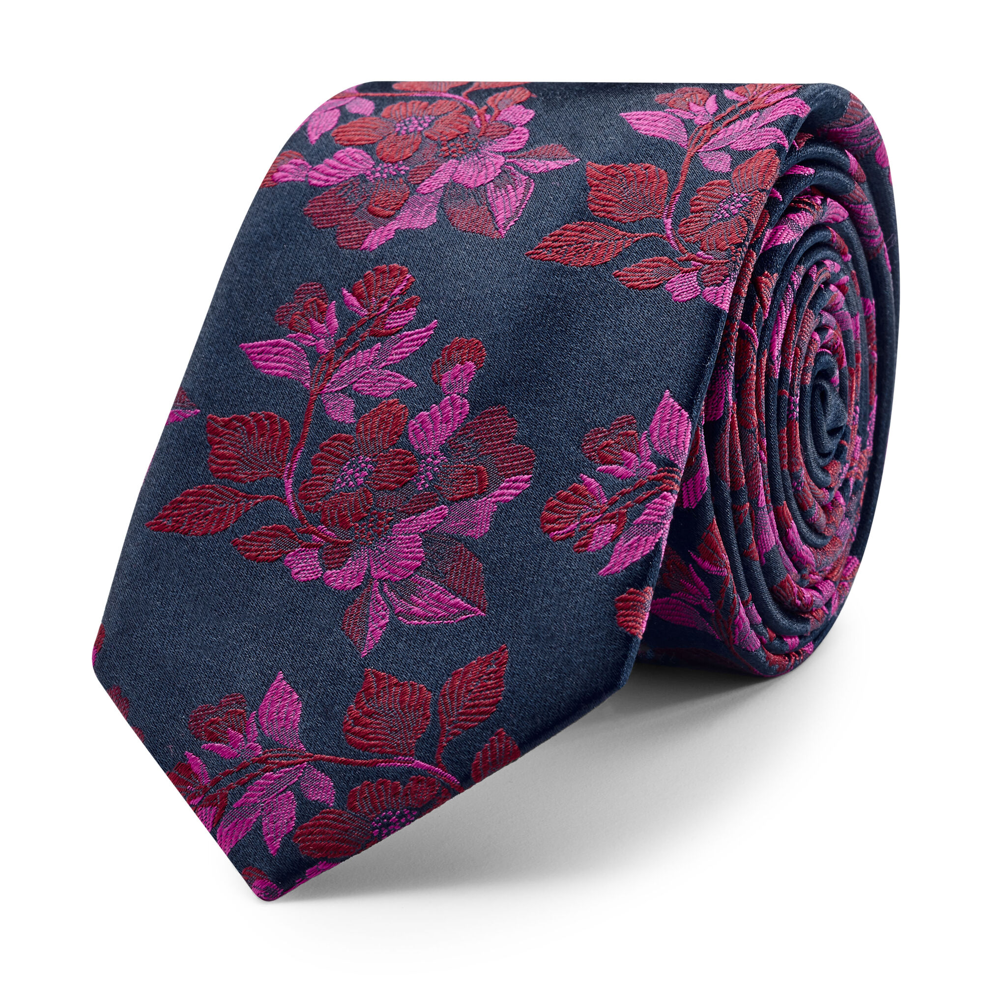 Basico - Pink - Two Tone Flower Silk Tie | Ties | Politix