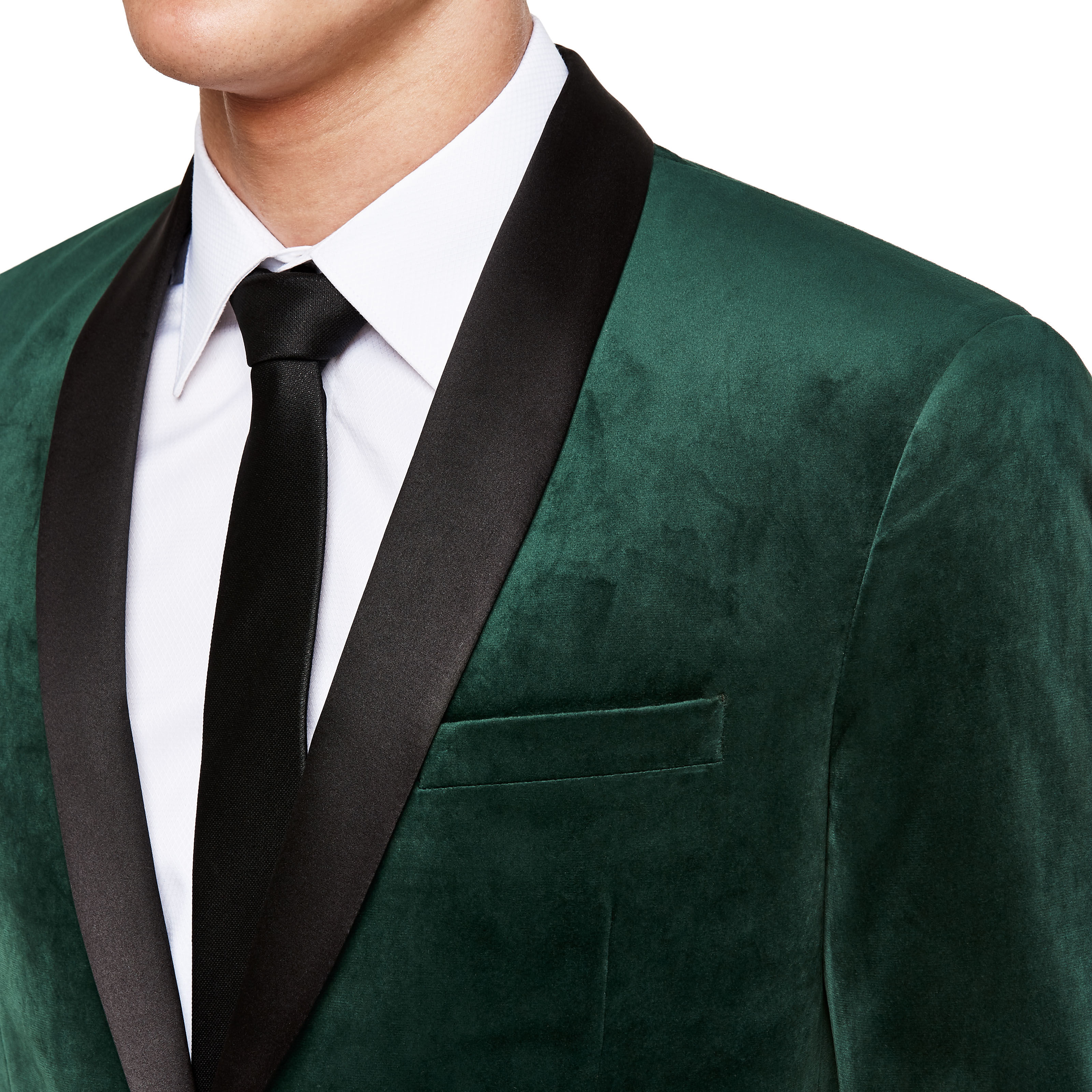 Green velvet tuxedo blazer top
