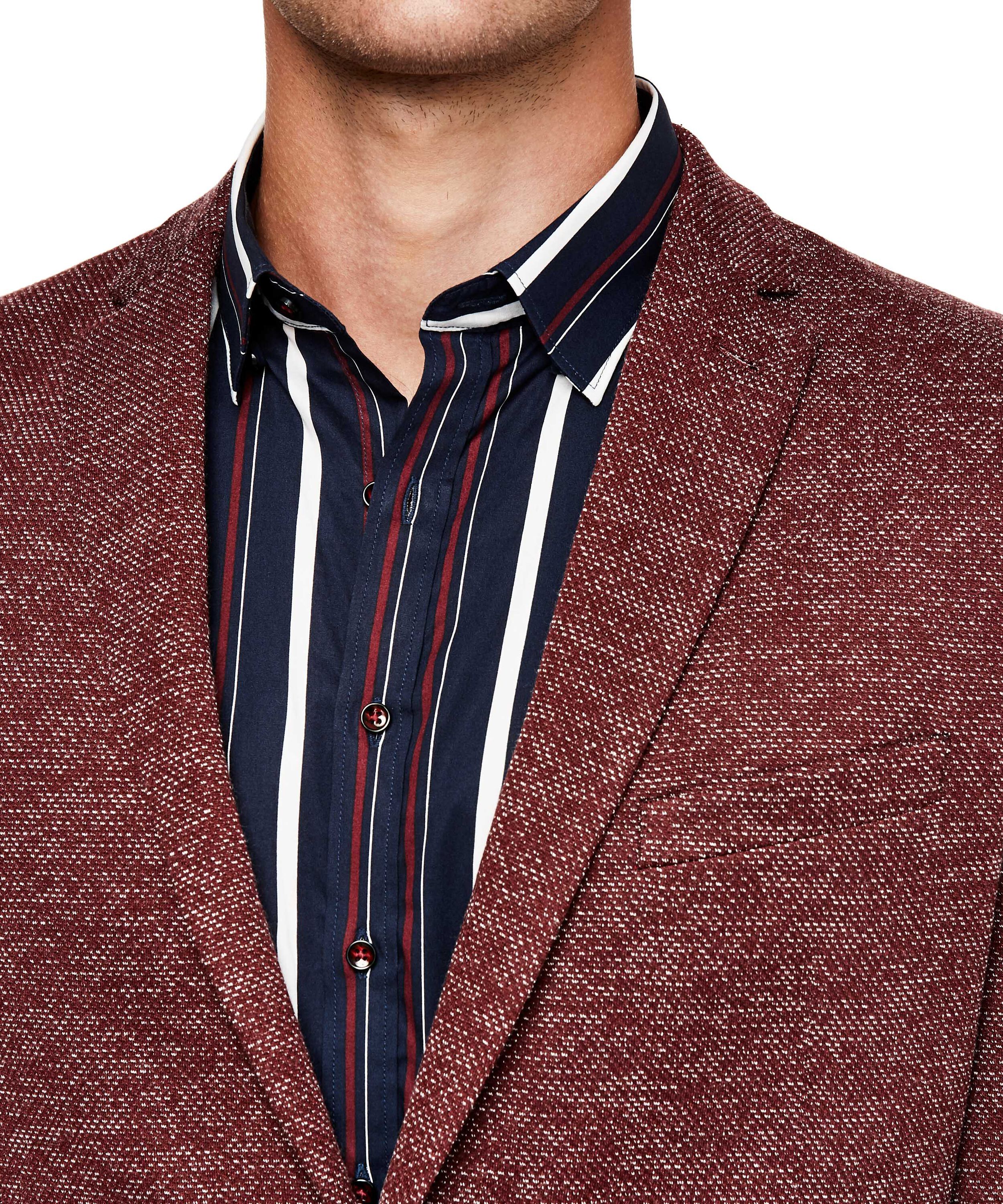 Zacharry - Burgundy Marle - Soft Tailored Slim Knit Suit Jacket, Suit  Jackets