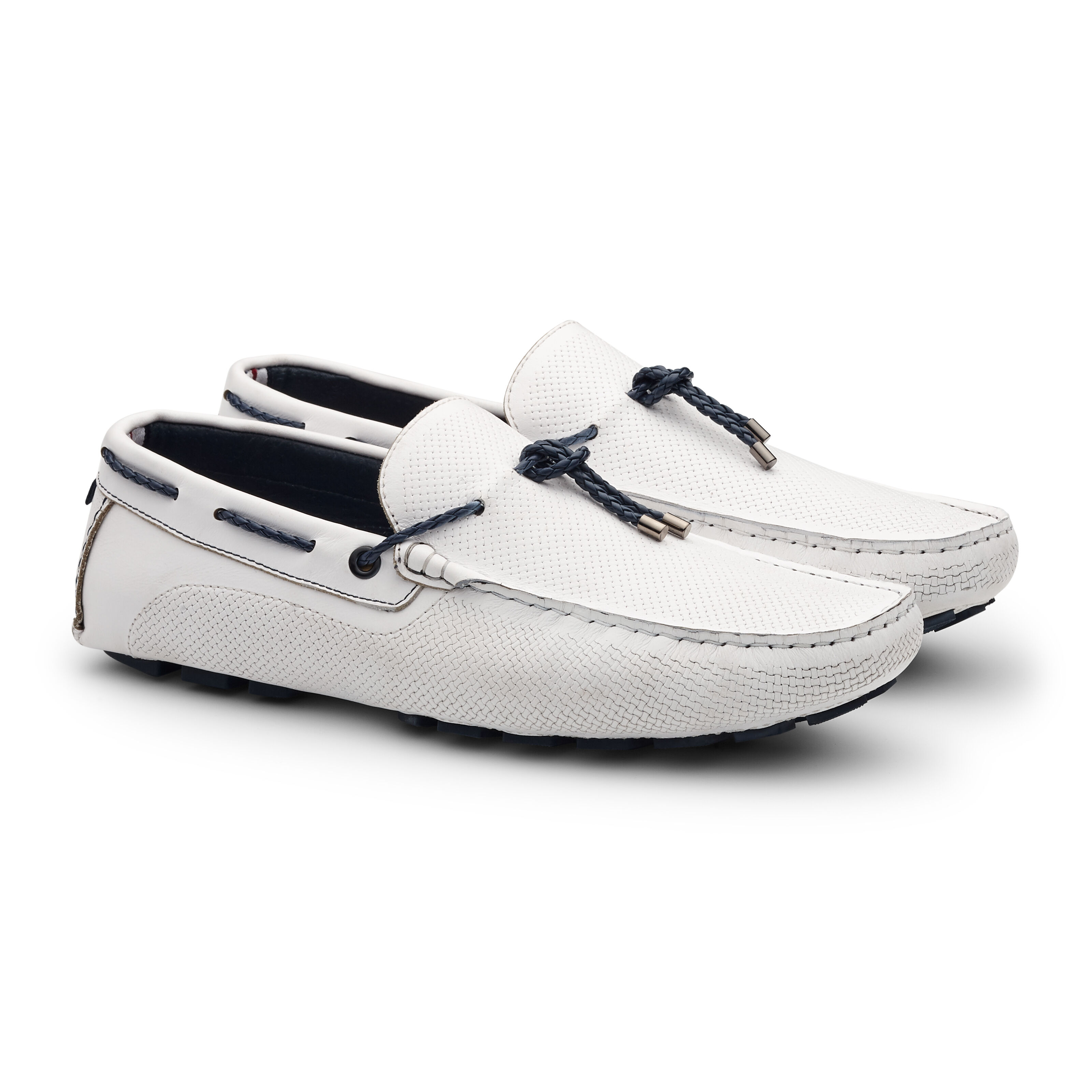 white casual loafers