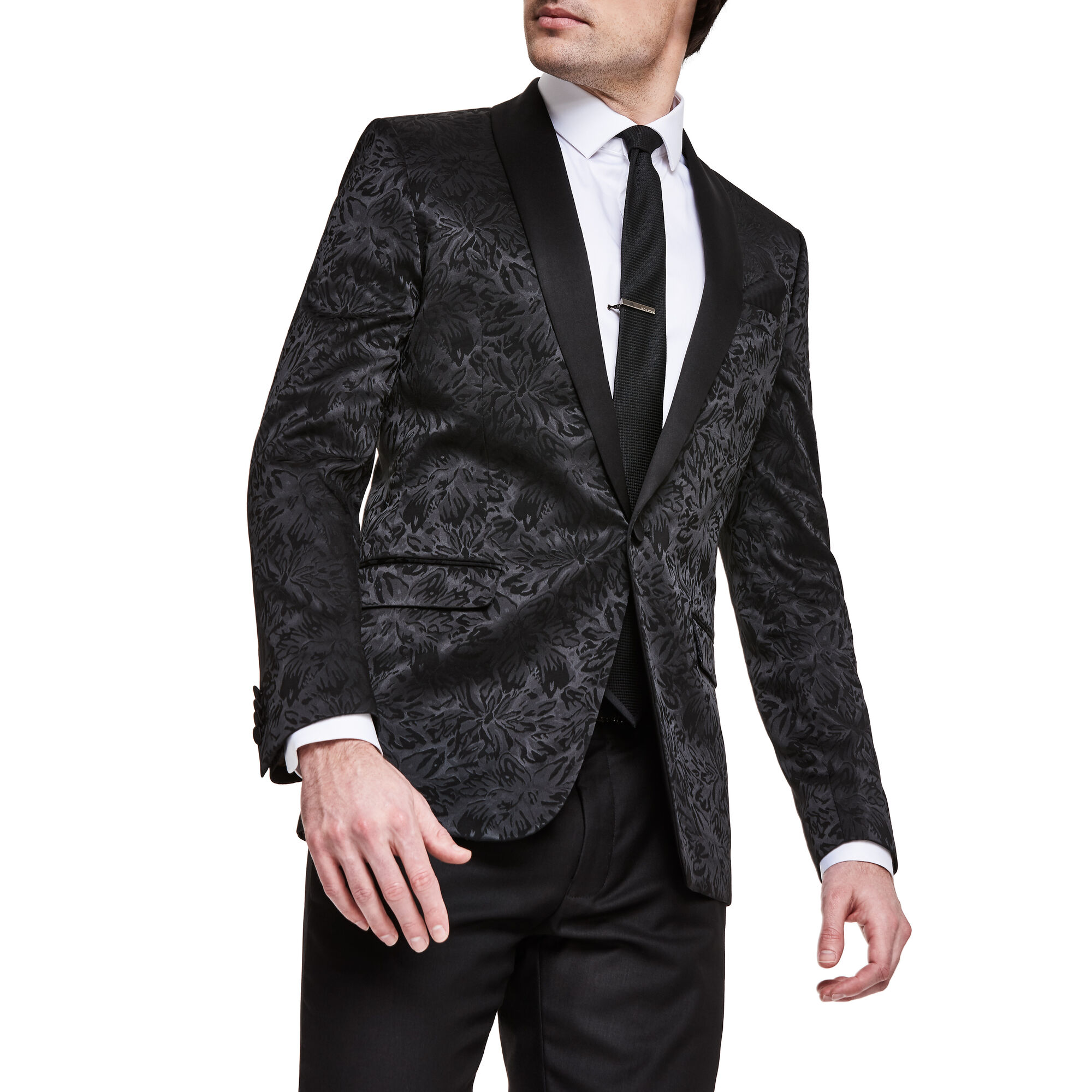 Mattone - Black Floral - Floral Textured Formal Tux Jacket | Tuxedos ...