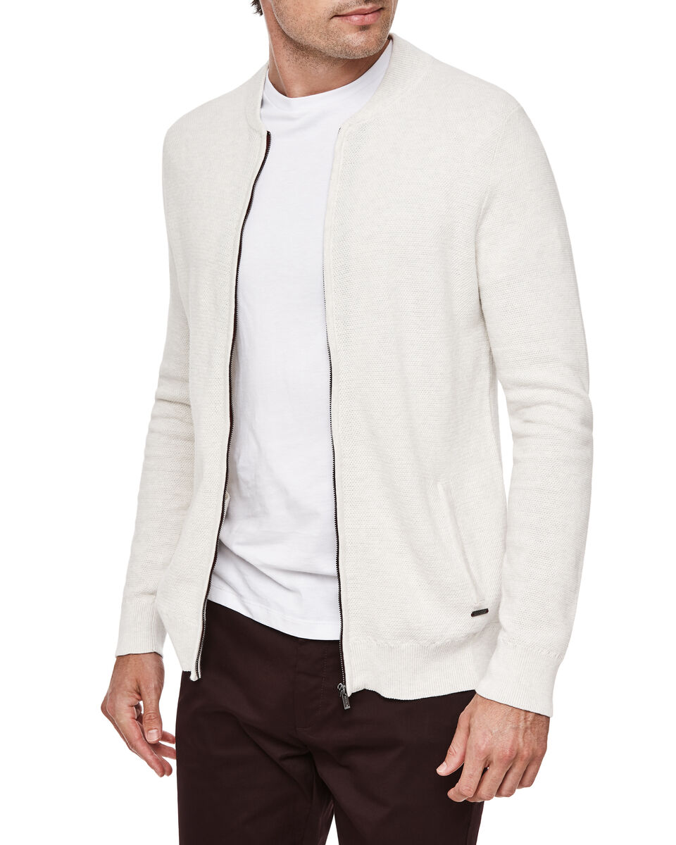 Thehale Zip Cardigan, Light Grey, hi-res